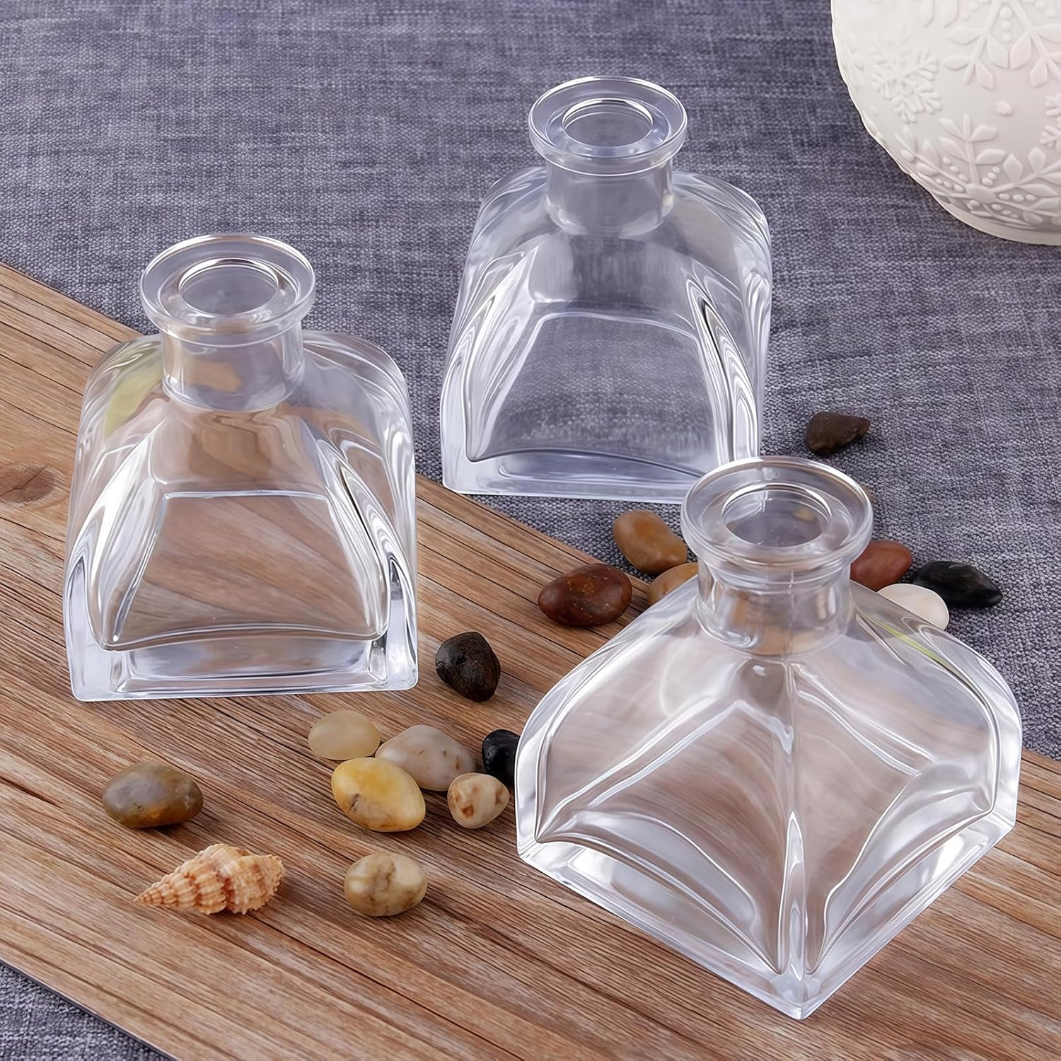 Square Glass Diffuser Bottles 3.4 High 150Ml 5 Fl Oz Fragrance Accessories Use for DIY Replacement Reed Diffuser Sets with Essential Oils Reed Sticks image number 6