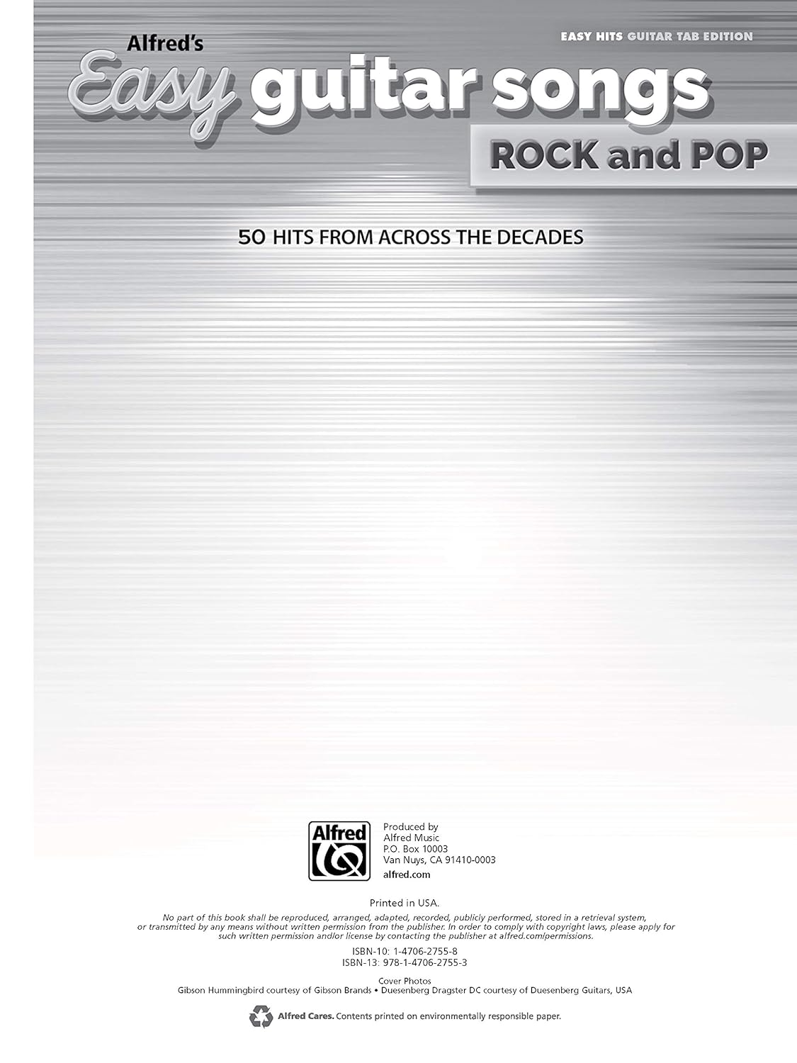 Alfred'S Easy Guitar Songs -- Rock & Pop: 50 Hits from across the Decades image number 1
