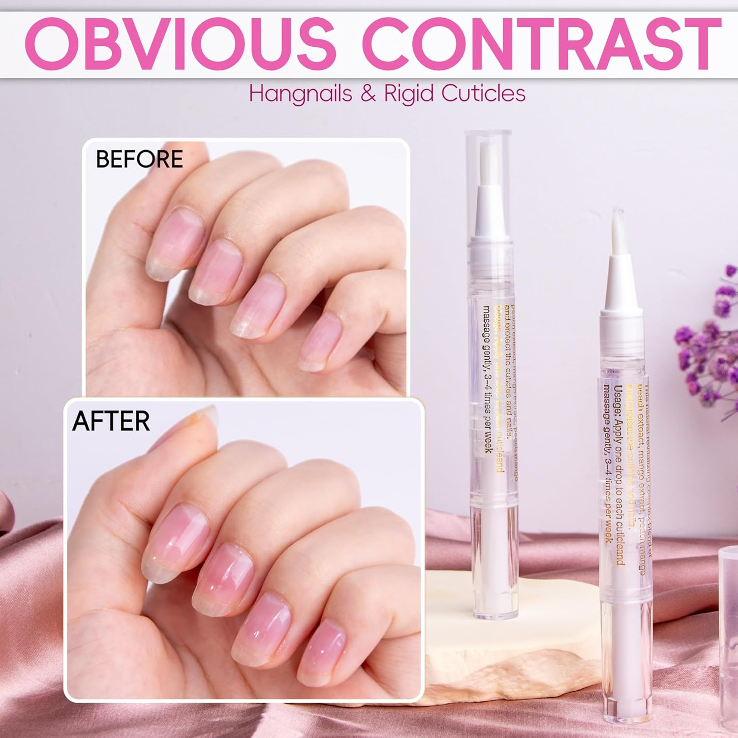 2PCS Cuticle Oil Pen for Nails,Nail Oil Pen for Nail Care,Cuticle Oil for Nails with Nail File,Nail Oil Cuticle Prevent Dry Cracking and Hangnails,Deep Nourishment(Lily & Aloe Flavor) - Blueberry  Apple Flavor image number 5