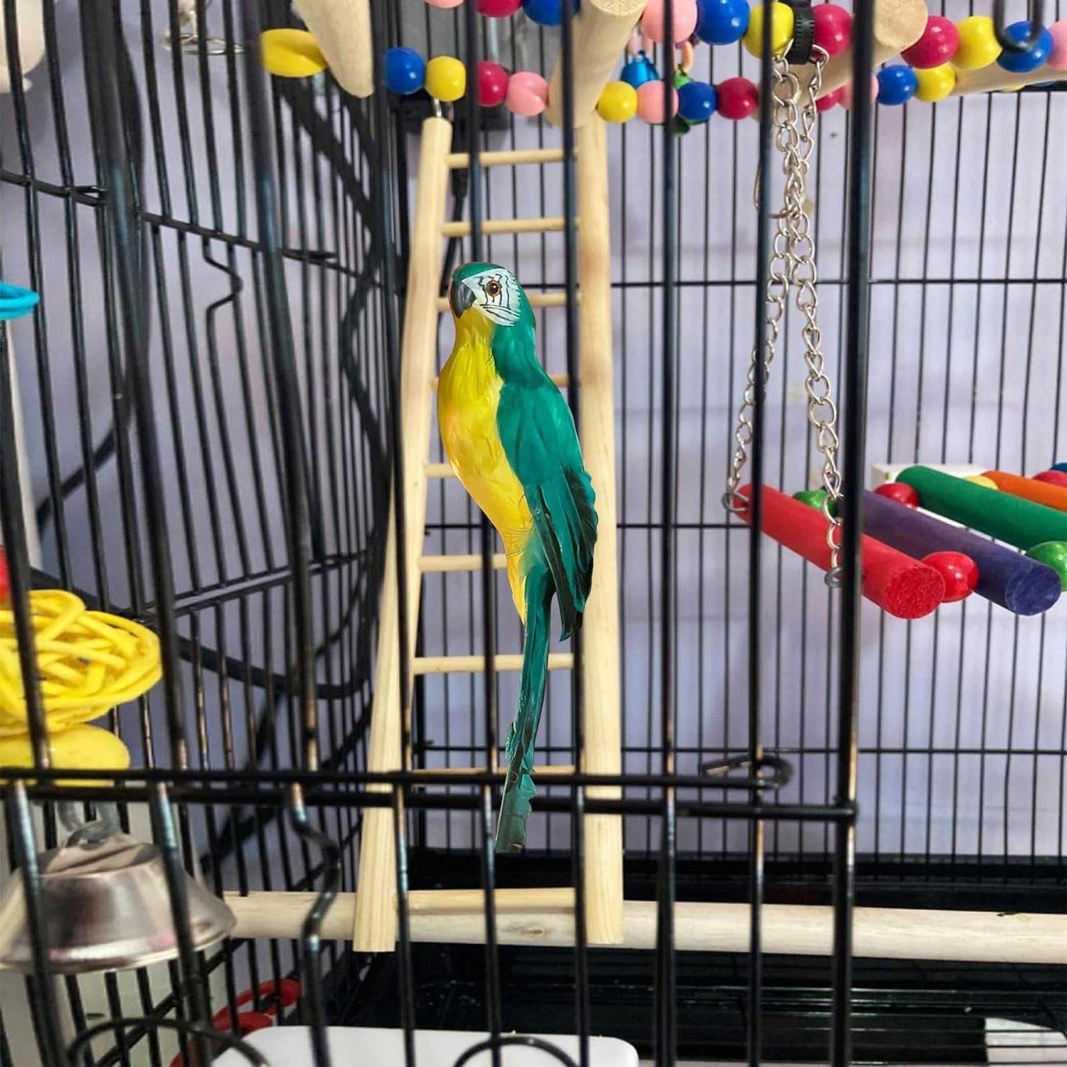 6 PCS Bird Toys Wooden Ladder, 6 Sizes Parakeet Toys Wood Ladder, Natural Wooden Step Ladder Bird Ladder, Bird Climbing Toys Bird Toys for Parakeets, Parrots, Cockatoo and Lovebirds image number 6