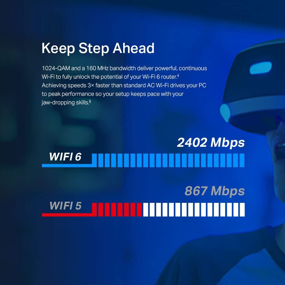 Tp-Link AX3000 Dual-Band Wi-Fi 6 Bluetooth 5.2 Pcie Adapter with Two Antennas, Specialized Heatsink, 1024-QAM, Ultra-Low Latency, Intel&reg; Wi-Fi 6 Chipset, Supports Windows 10/11(64Bit) (Archer TX55E) (UK Version) image number 5