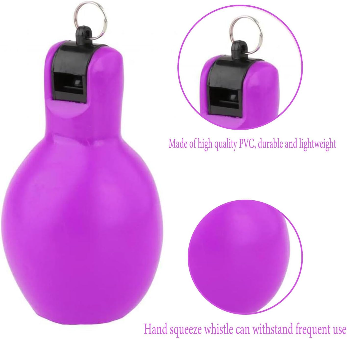 2 Pack Hand Squeeze Whistles Trainer Whistle Portable Loud Sports Whistle Coaches Whistle for Basketball Football Hiking (Yellow and Violet