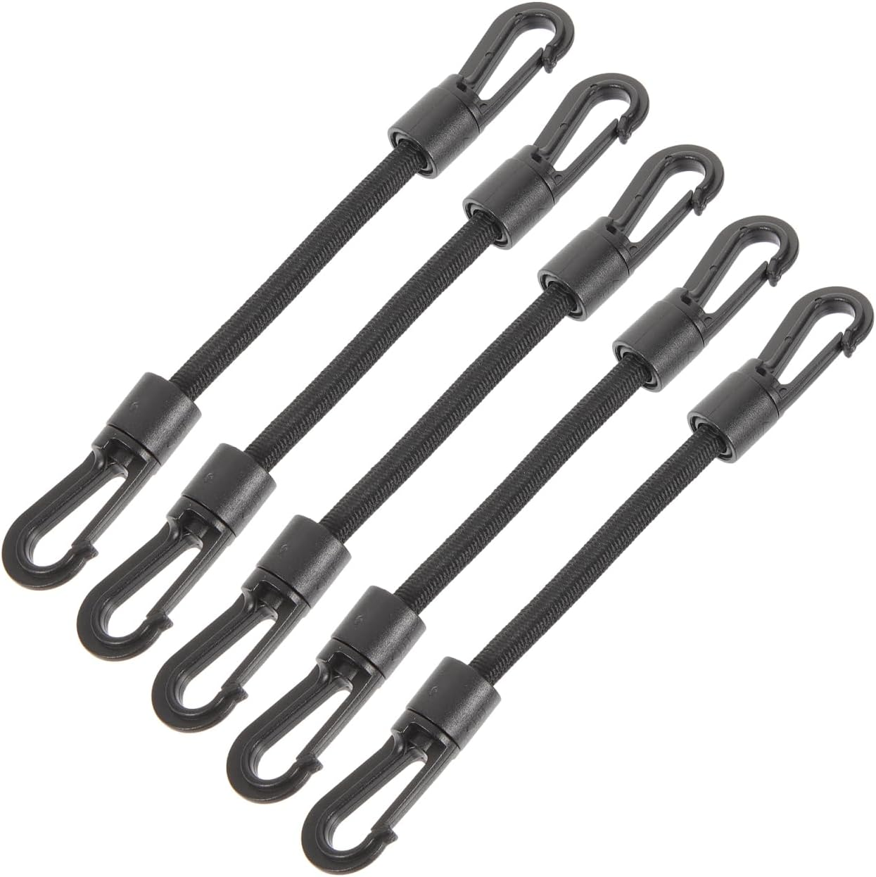 5Pcs Elastic Hook Straps - Heavy Duty Bungee Cords with Hooks Multi-Function Tie down Straps for Outdoor Camping Tent Fastening & Kayak Securing image number 5