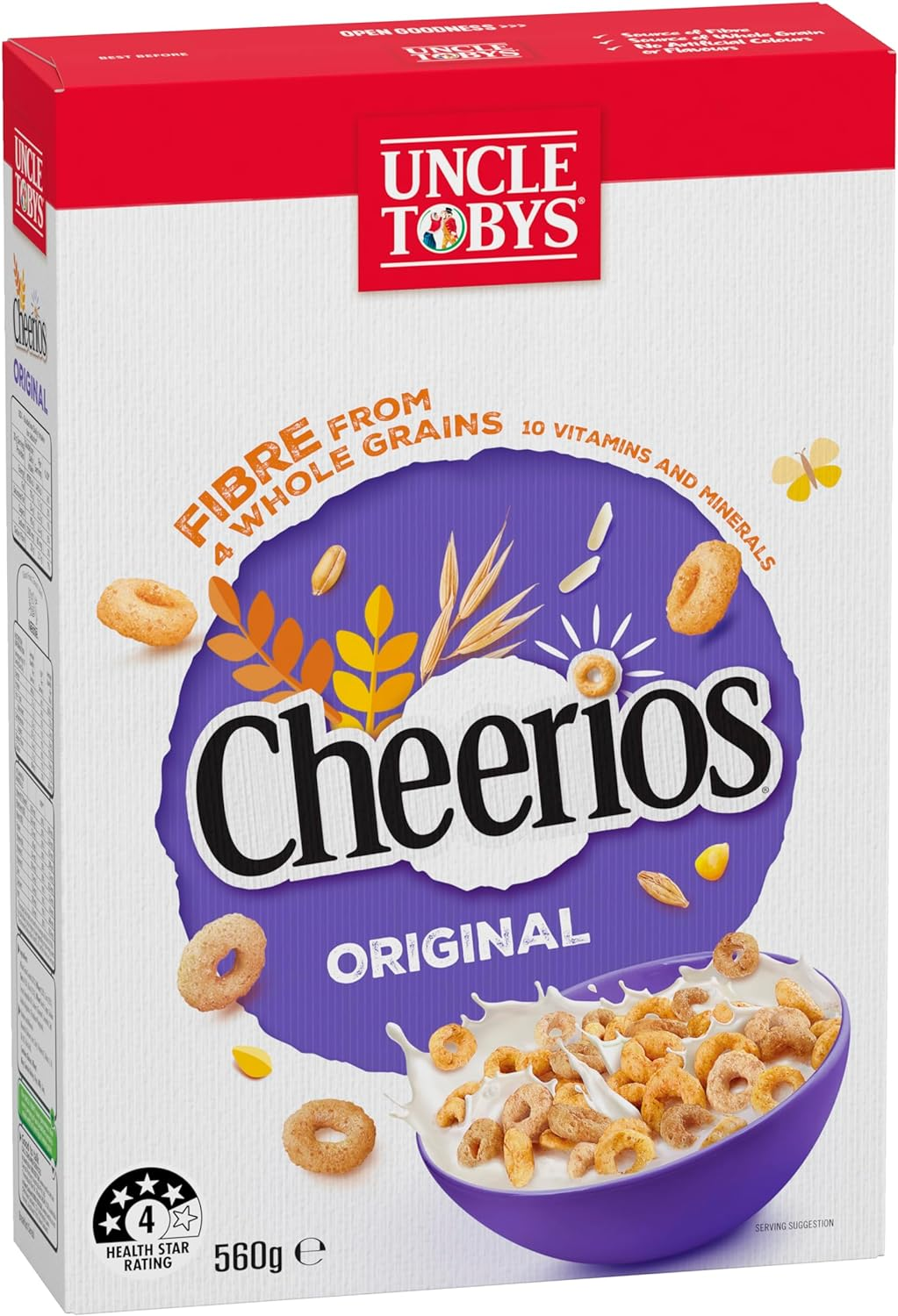 Uncle Tobys Cheerios Wholegrain Breakfast Cereal 560 G image number 1