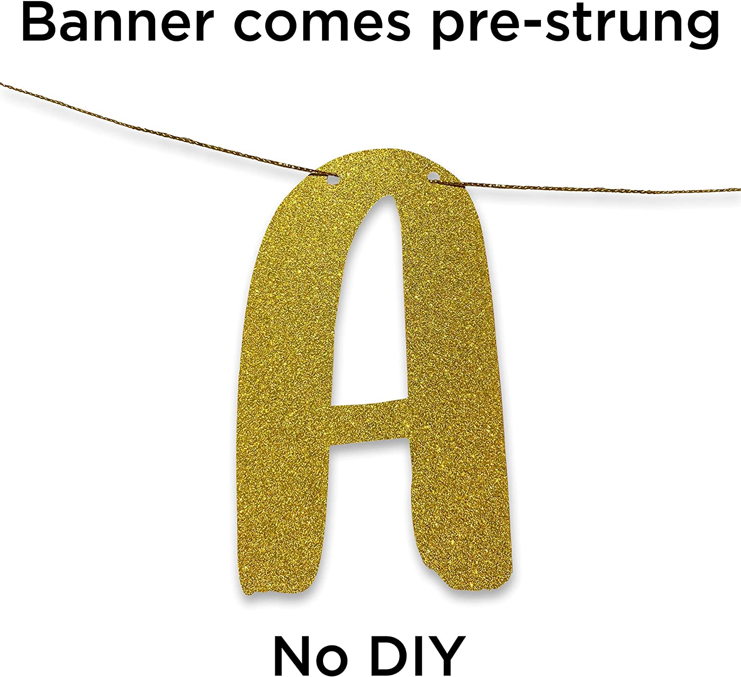 Buck'S Night Gold Glitter Banner- Goodbye Life Hello Wife - Bachelor Party - Stag Party Decorations, Ideas, Supplies, Gifts, Jokes and Favors image number 2