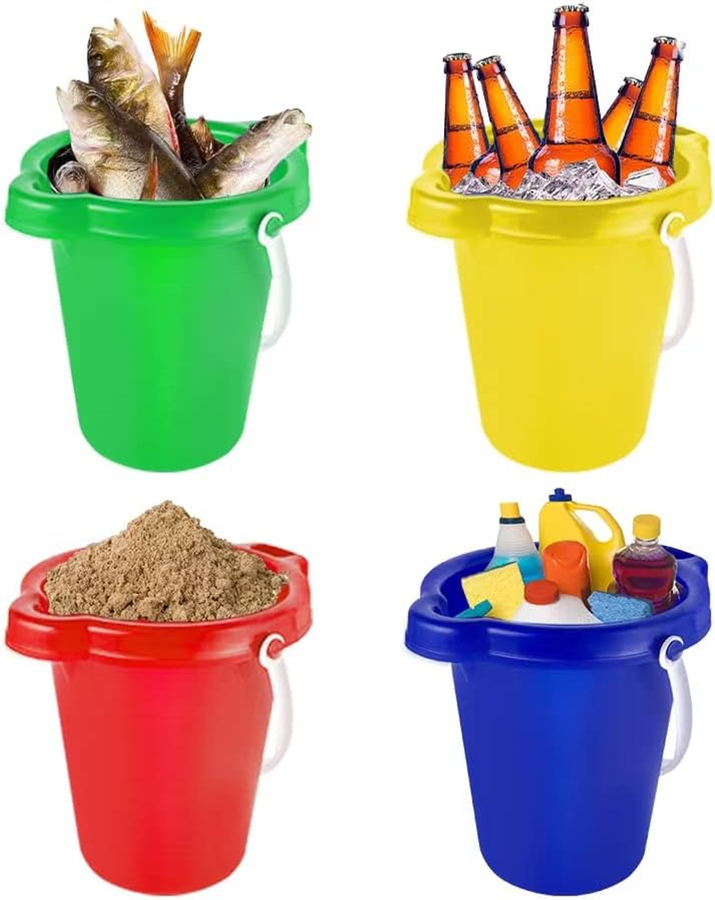 Large Sand Bucket Pail with Shovel, 7'' Size Water Bucket for Beach Fun, Great Summer Party Accessory