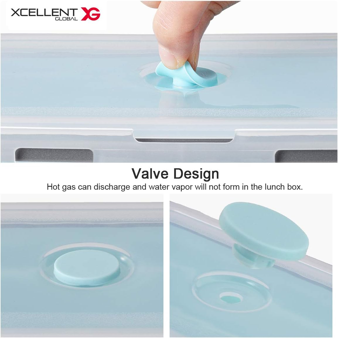 Xcellent Global Collapsible Silicone Food Storage Containers 4 Pack Lunch Bento Box BPA Free for Outdoor Camping, Hiking, Picnic CP012 image number 3