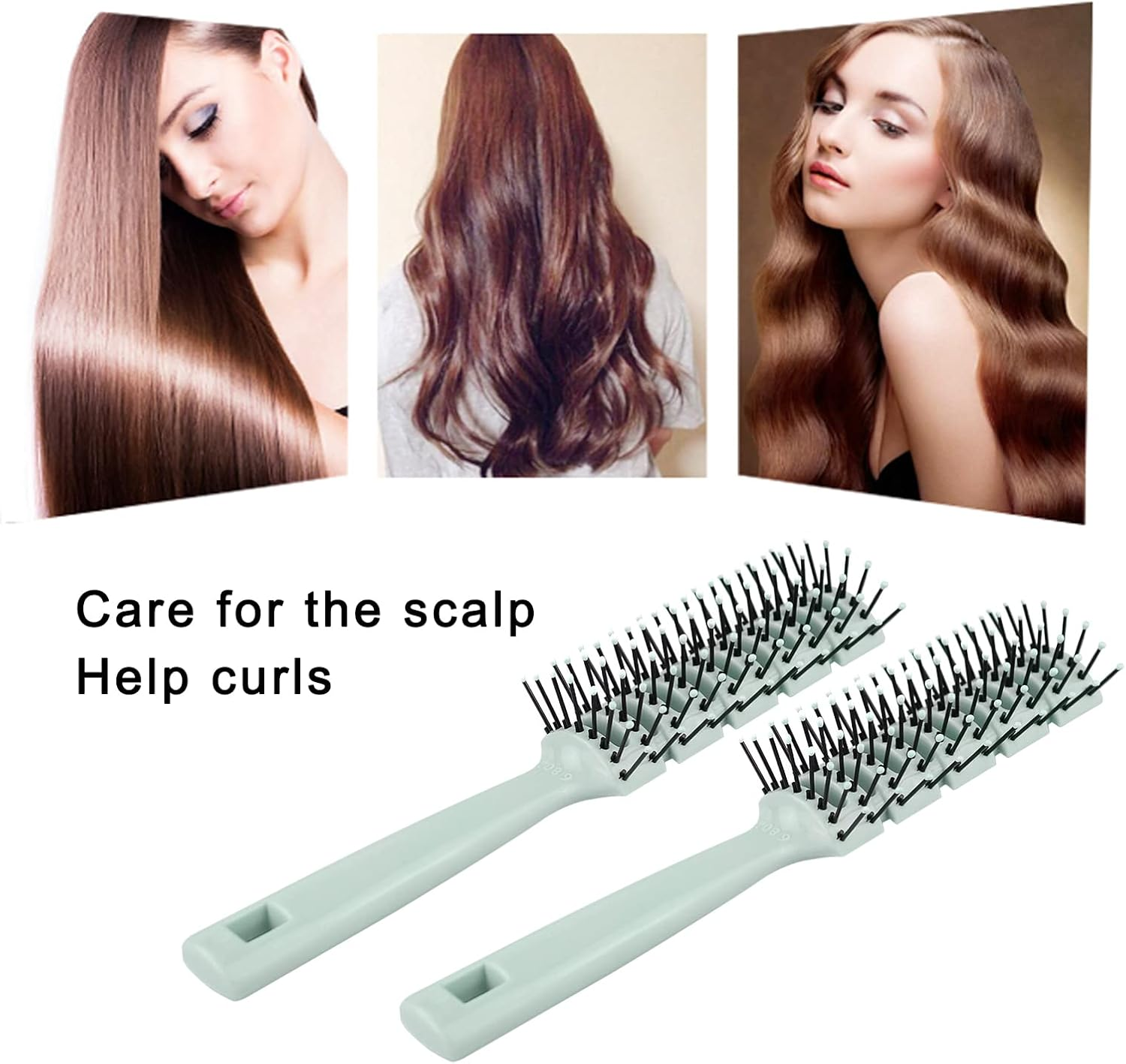 Bulk Hair Brushes for Homeless Individually Wrapped, Hair Brush Bulk, Fashion Green Hair Brush for Curly Hair Suitable for Homeless,Shelter,Air Bnb/Hotel (12 PCS) image number 2