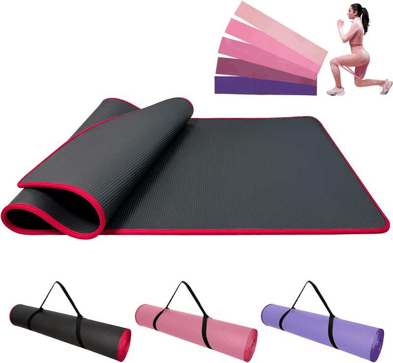 DAWNTREES 185X80Cm Thick Yoga Mat Fitness & Exercise Mat with Carrier Strap,Non-Slip Exercise Mat High Density Anti-Tear Pilates Mat for Yoga Pilates and Gymnastics image number 2
