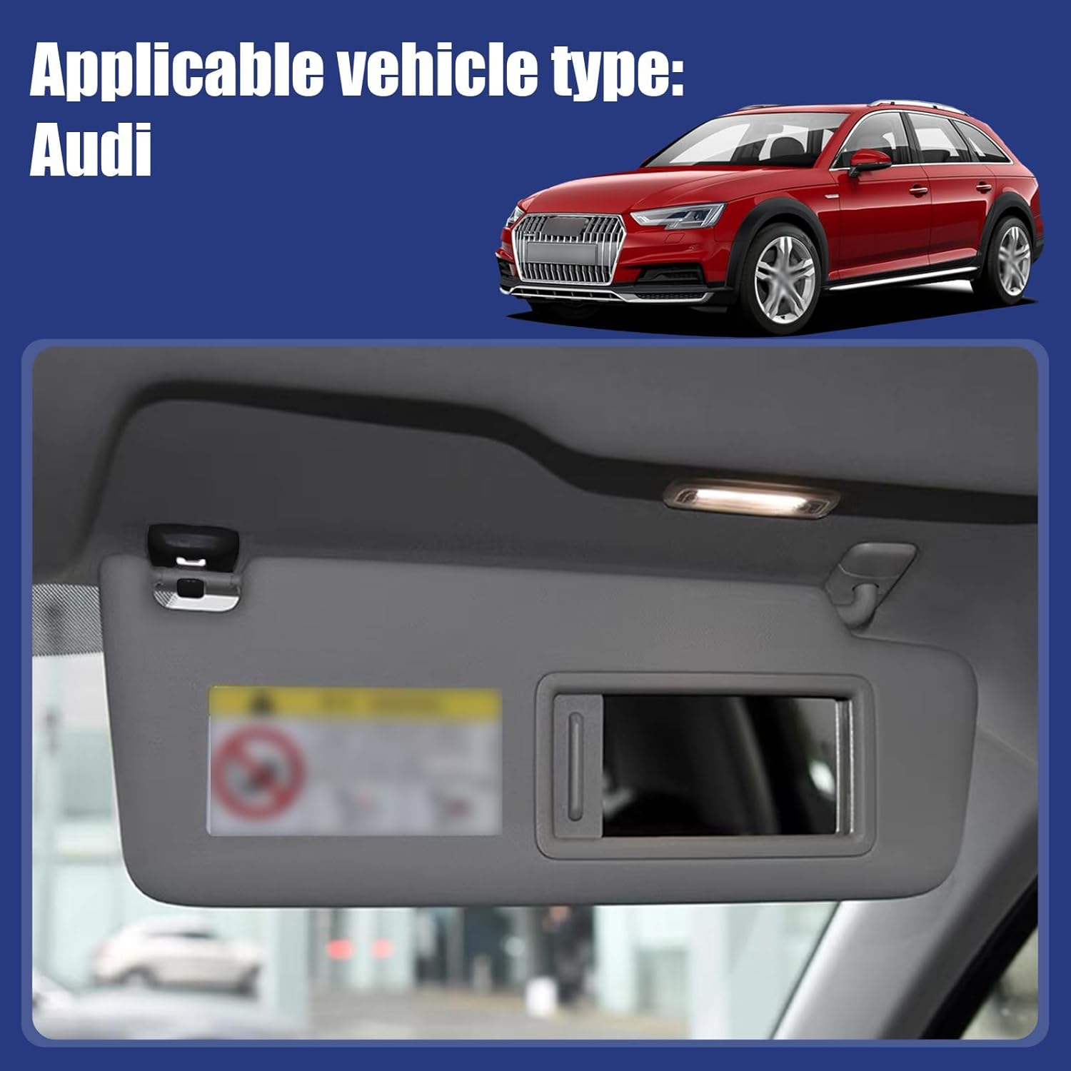 1 PC Car Sun Visor Fixing Buckle, Sun Visor Hook Durable Nylon Clip, Upgraded Sun Visor Base Vanity Mirror Hook Clips, Compatible with Audi A1 A3 A4 A6 A7 A8 Q3 Q5 Interior Accessories (Black) image number 4