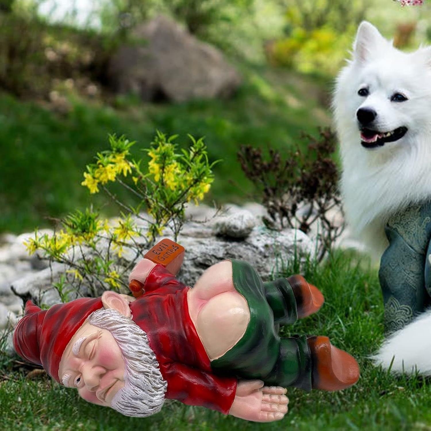 MINICAR Drunken Gnomes Lying on the Ground, Funny Dwarf Sculptures Yard Lawn Decorations, Gag Gifts Home Office Garden Decor image number 6