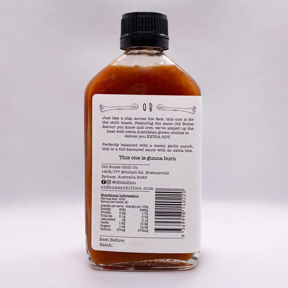 Old Bones Chilli Co - Smoked Garlic Chilli Sauce (Extra Hot), 200G image number 2