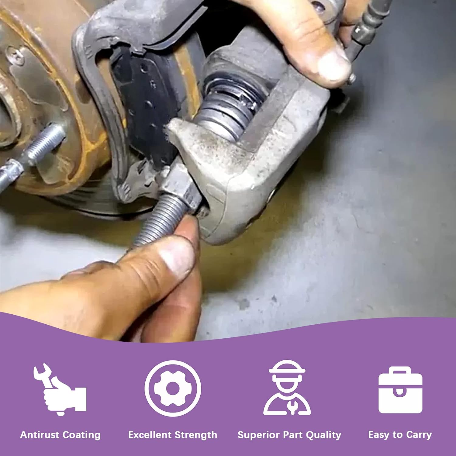 Swpeet 22Pcs Heavy Duty Disc Brake Piston Caliper Compressor Rewind Tool Set Wind Back Tool Kit, Compressor Rewind Tool Set for Brake Pad Replacement Reset, Fits Most American European Japanese Autos image number 1