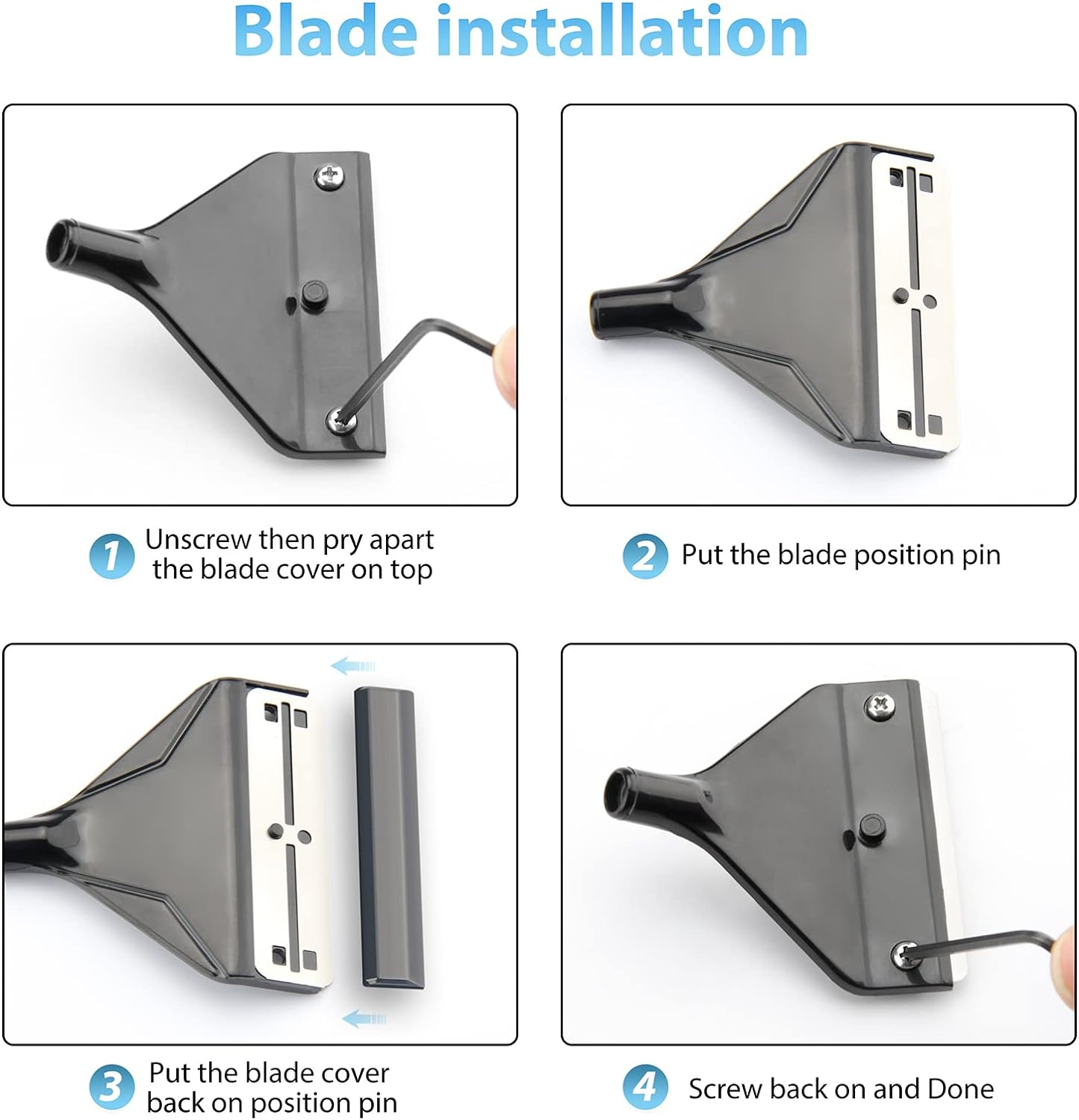 SINLASA Algae Scraper for Glass Aquariums, Fish Tank Cleaner, Aquarium Algae Scrapers with 10 Stainless Steel Blades.