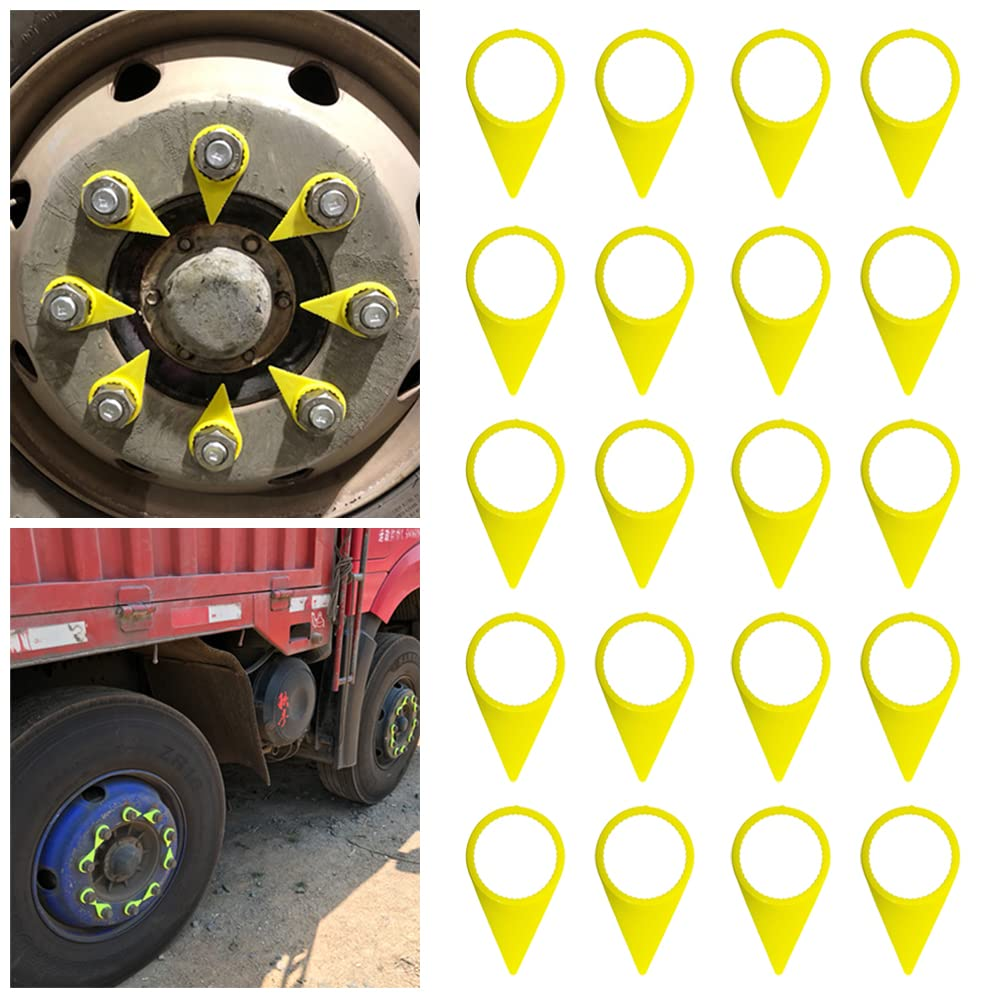 21Mm Yellow Wheel Nut Indicators Truck Safety 25 Pack Loose Wheel Nut Indicator image number 1