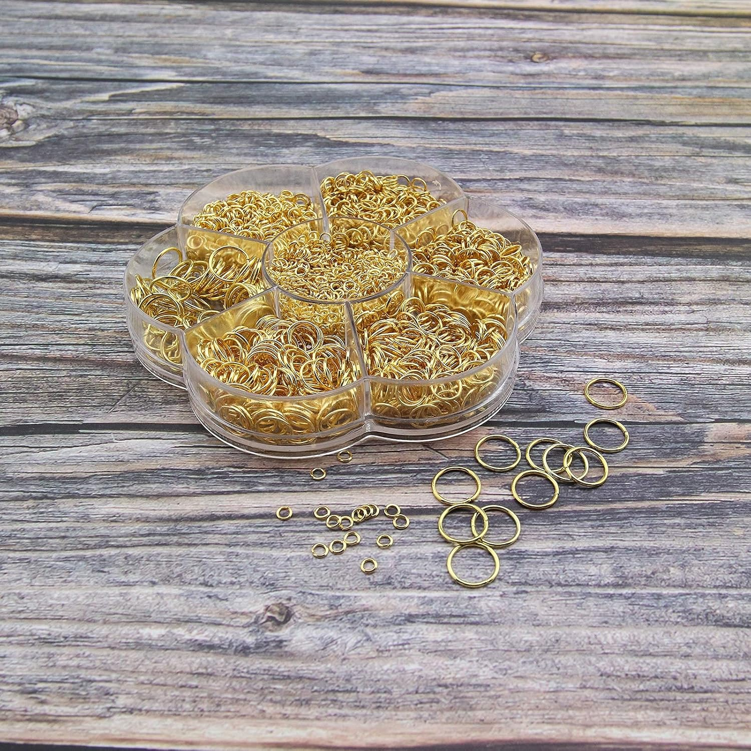 Emsea 1450Pcs Assorted Sizes Gold Open Jump Rings DIY 3 4 5 6 7 8 10Mm with Box image number 6