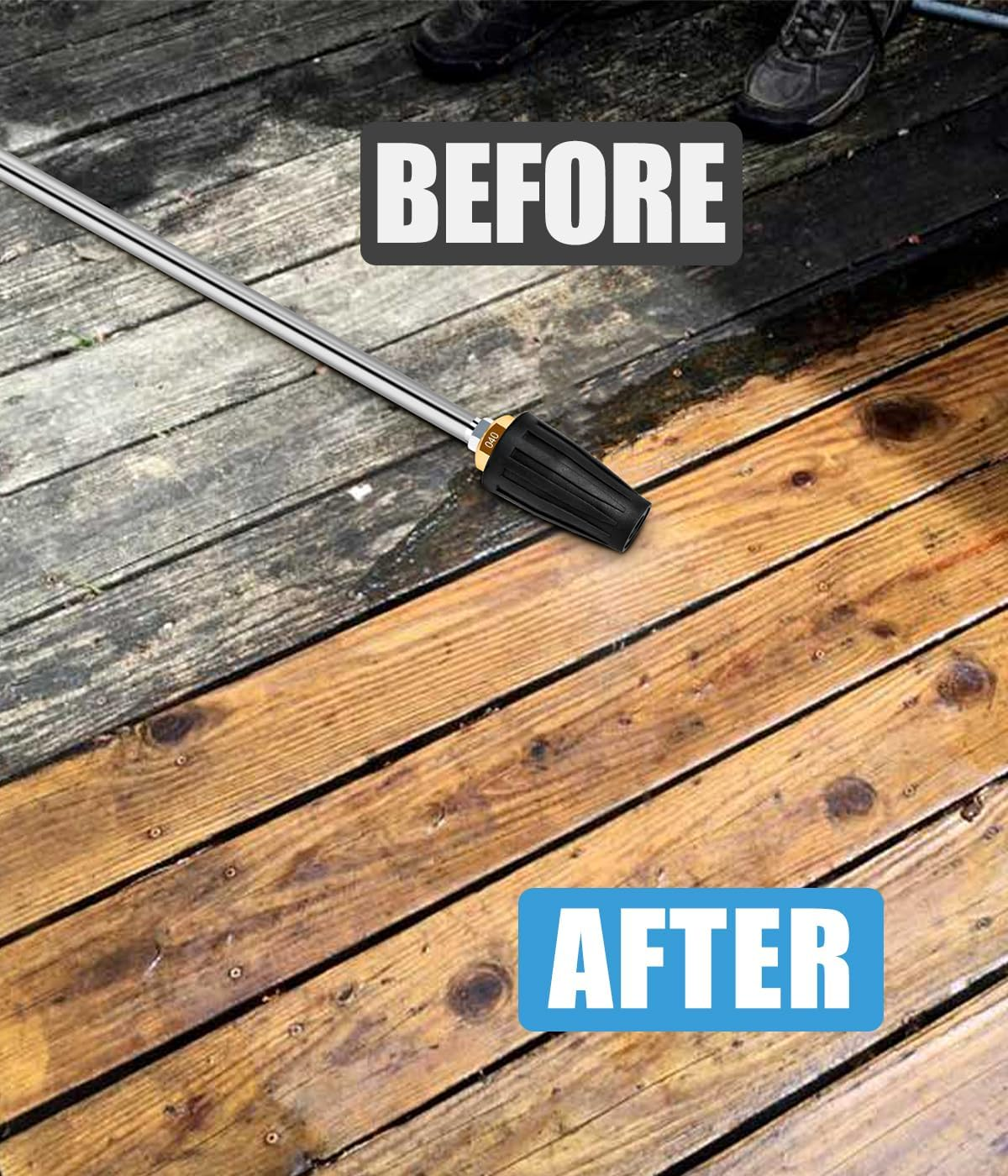 Pressure Washer Turbo Nozzle 4000 PSI - 360&deg; Rotating with 1/4 Inch Quick Connector for Cleaning Brick, Concrete, Vinyl Surfaces (4.0 GPM) image number 3