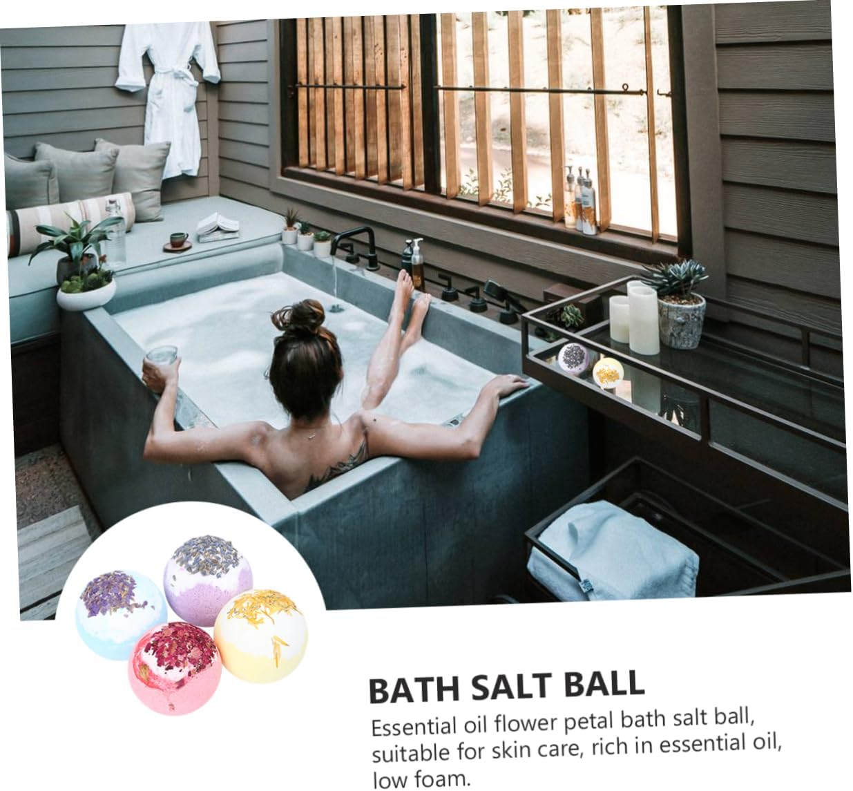 4Pcs Aromatic Bath Salt Balls Bubble Fizzers for Relaxing Shower Experience Scented Bathing Balls For