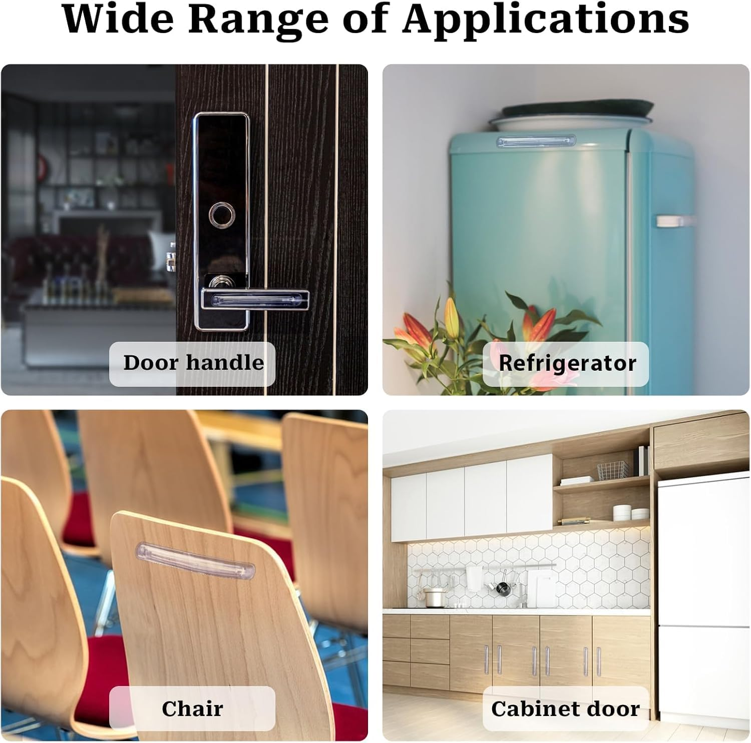 Self Adhesive Rubber Bumpers Strip, 4Pcs Short Self Adhesive Clear Rubber Bumper Stripes,Rubber Chair Wall Protector,Clear Furniture Bumpers Silicone Cabinet Door Bumper Adhesive Wall Protector Bumper image number 4