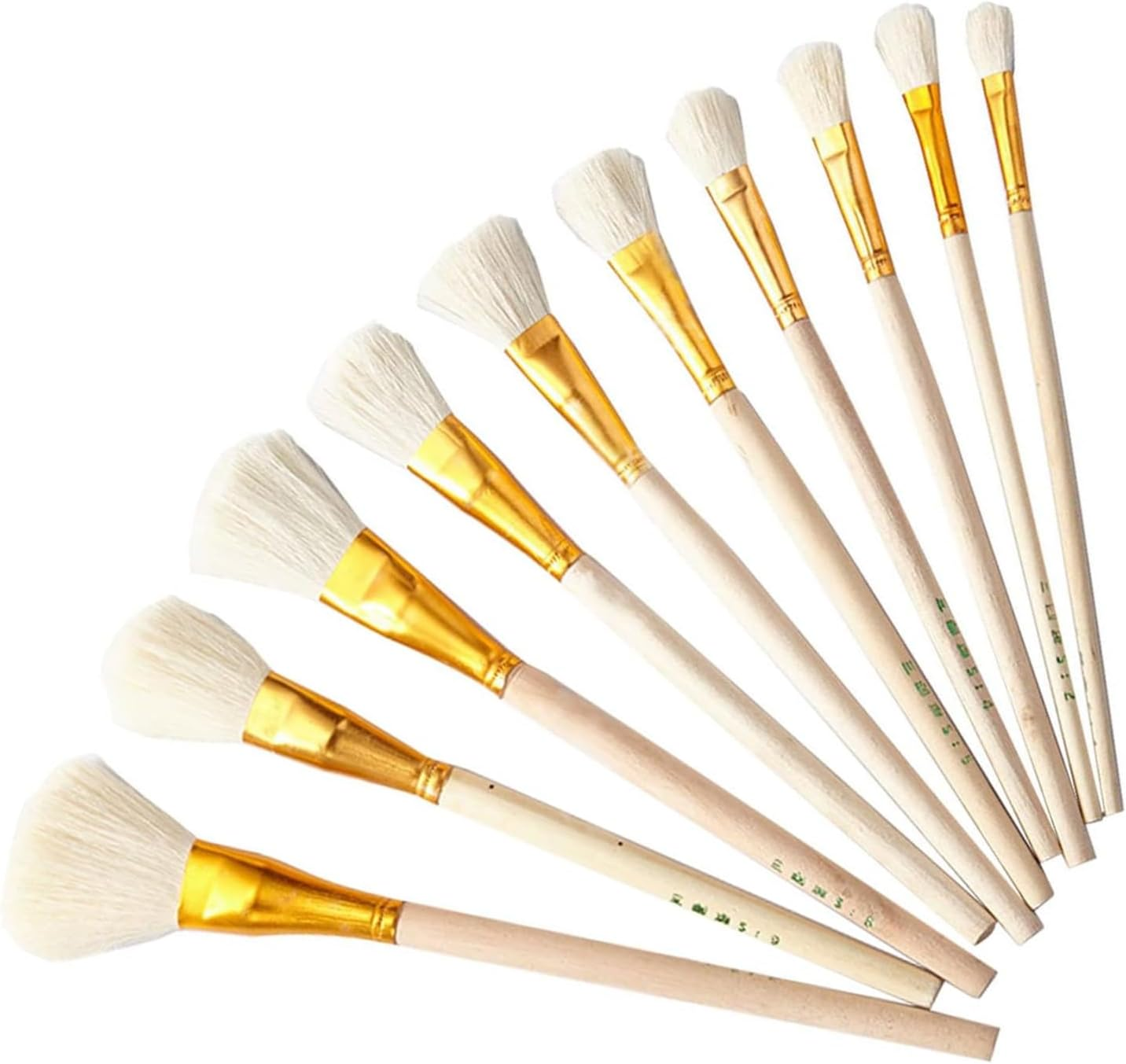 10Pcs Gilding Brush Pen Set, Gold Leaf Sweeper Paint Brush Goat Hair Brush Pen Gold Paint Brush for Gold Foil Gold Leaf Sheets Gold Flakes Art Crafts Supplies image number 6
