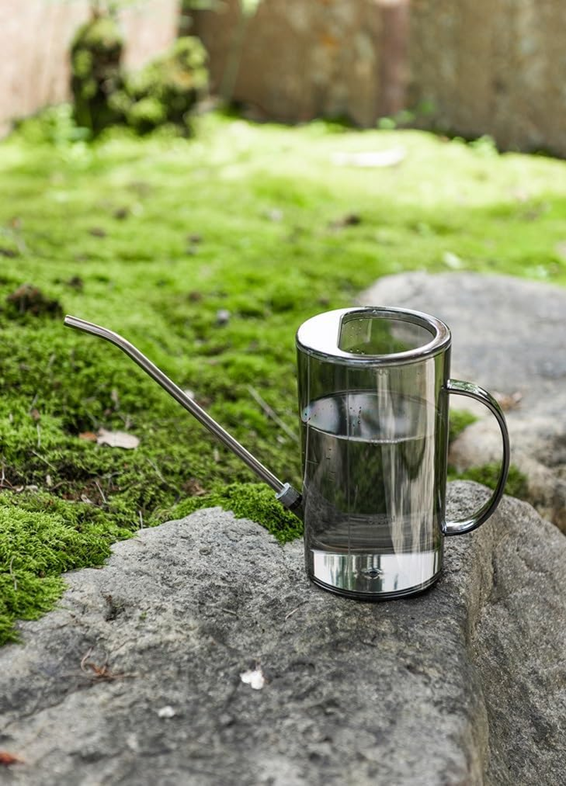 Small Watering Can Indoor Plants with Long Spout (Grey, 1 Liter)
