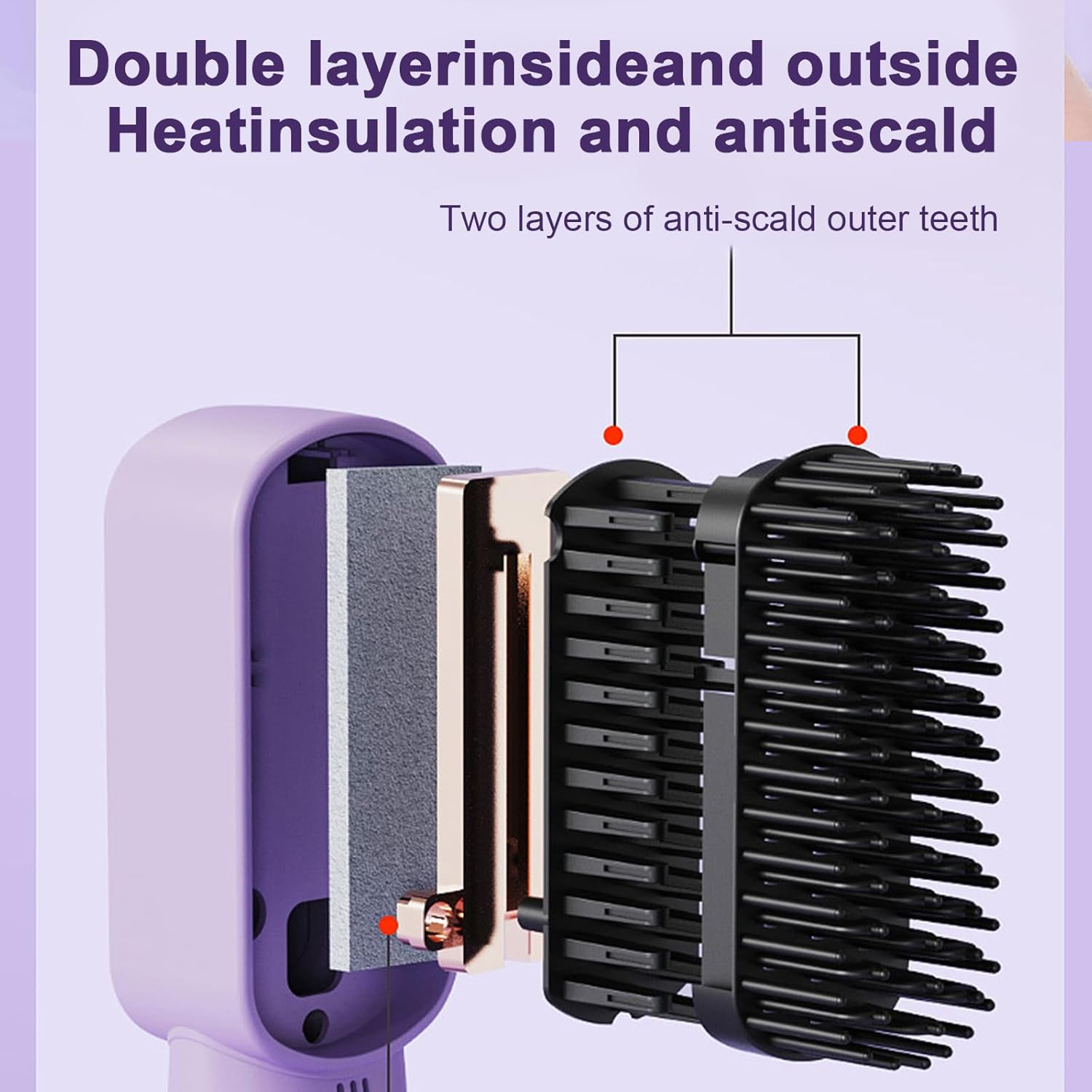 Portable USB Rechargeable Hair Straightener Curl Straight Dual Purpose Hair Straightening Comb image number 1