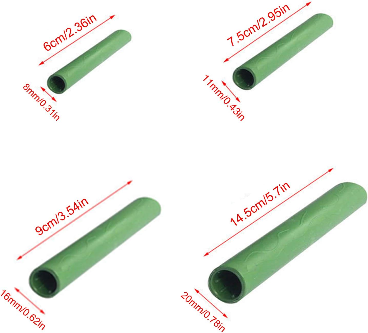 24PCS 11Mm Garden Stake Straight Connectors, Plastic Garden Stake Connecting Pipe, Green Plant Support Stake Connectors for Plant Stakes