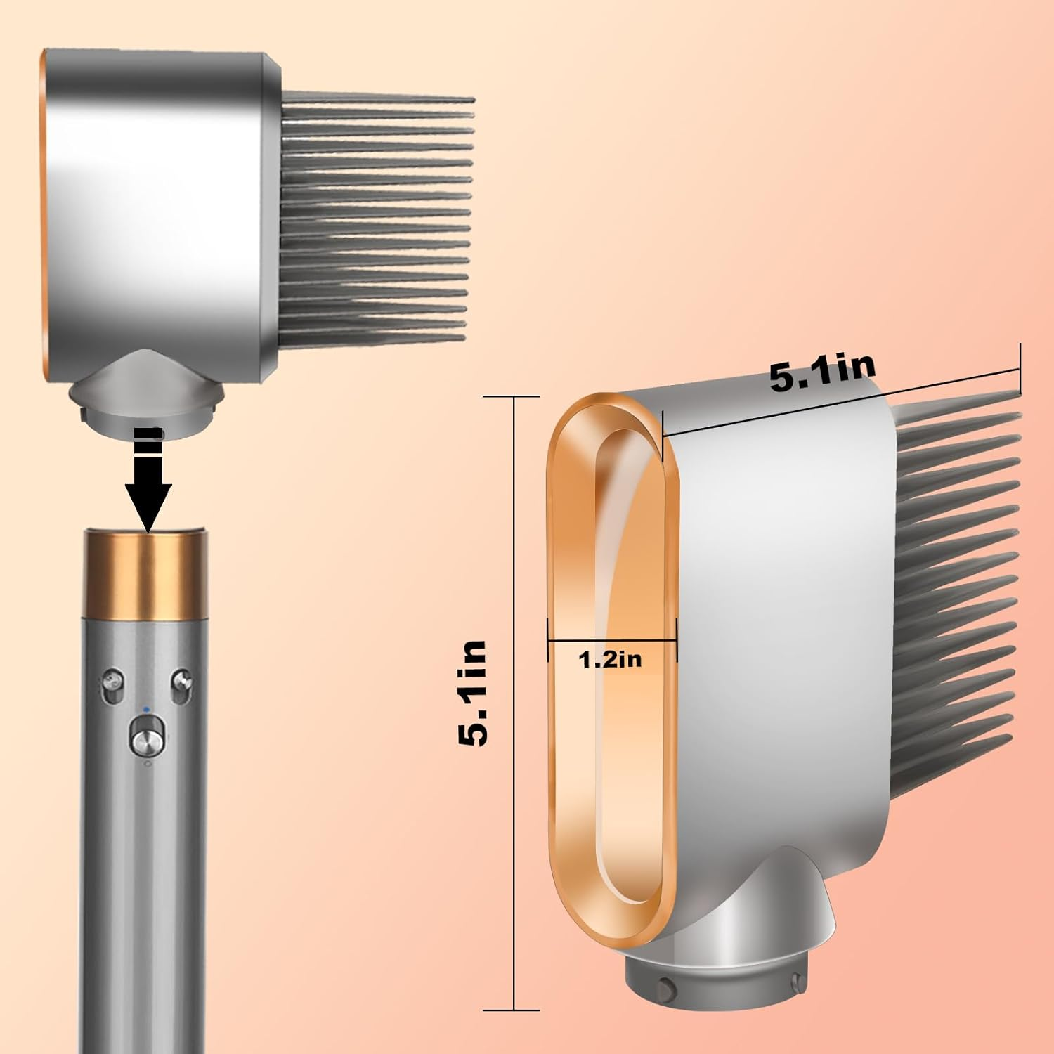 Wide-Tooth Comb Attachments for Dyson Airwrap Hs01/05,Pre-Styling Dryer Brush for Curly Coily Hair, Replacement Part for NO.971894-03 image number 4