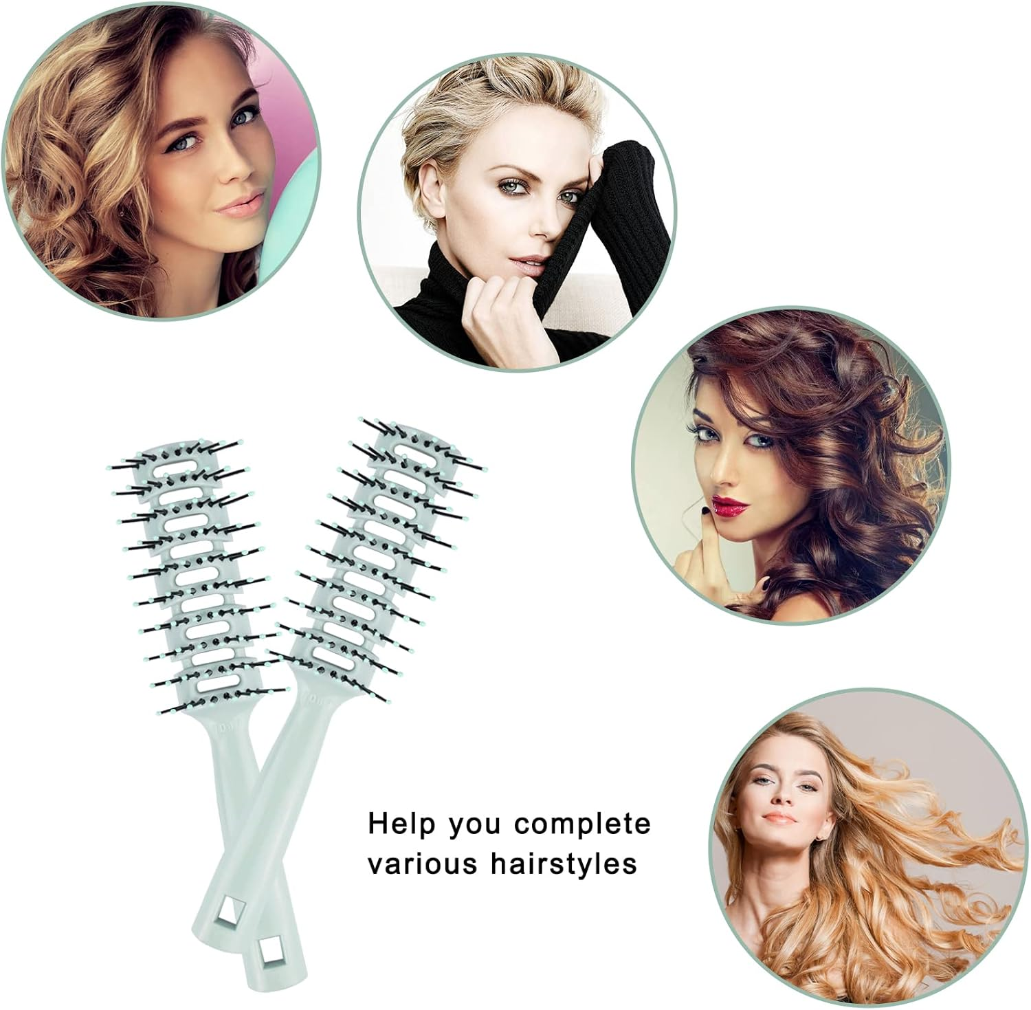 Bulk Hair Brushes for Homeless Individually Wrapped, Hair Brush Bulk, Fashion Green Hair Brush for Curly Hair Suitable for Homeless,Shelter,Air Bnb/Hotel (12 PCS) image number 3