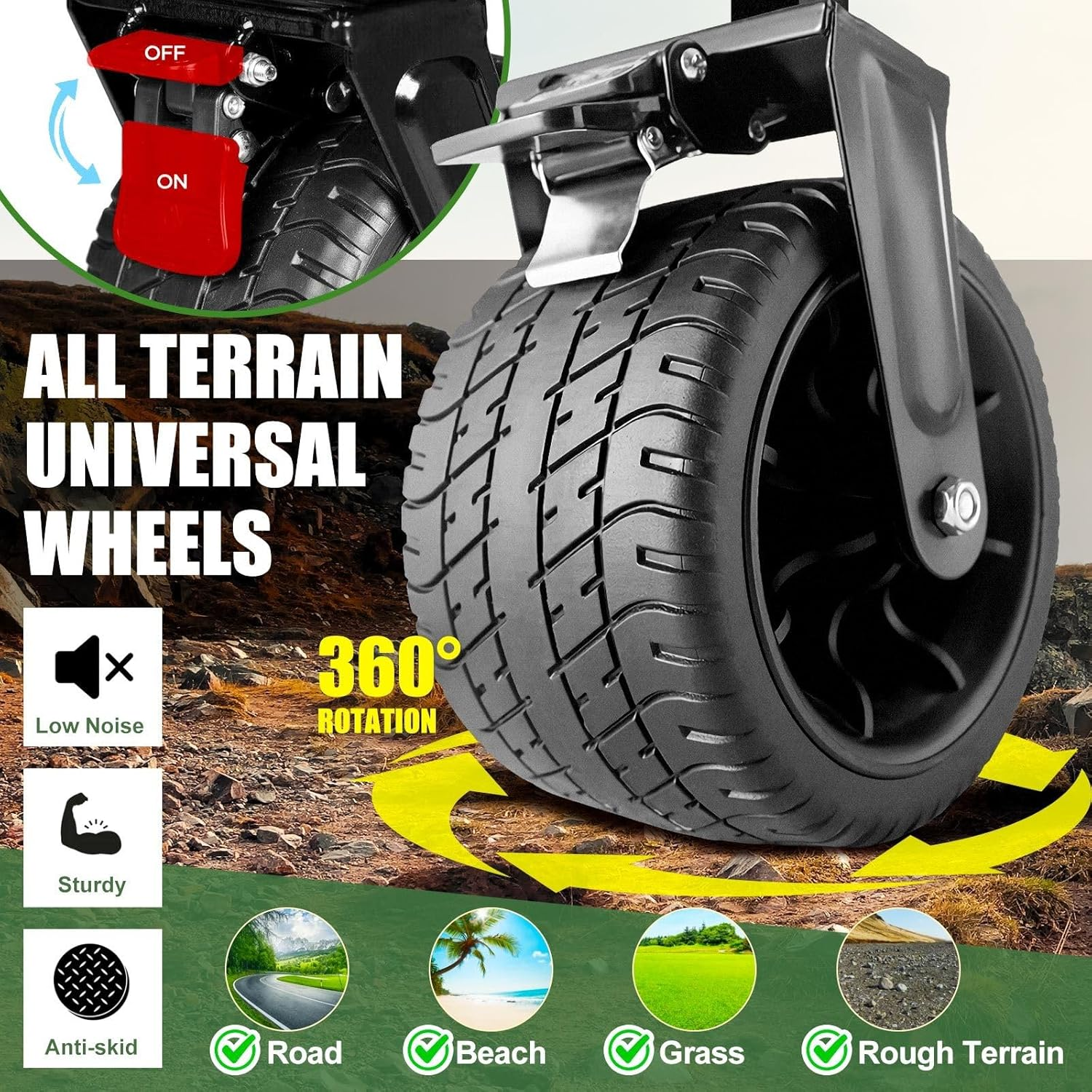 Folding Wagon Cart Collapsible Wagon with All-Terrain Wheels for Beach Picnic Garden Utility Trolley Trailer Barrow Market Grocery Shopping Sports Outdoor Camping Luggage Collapsible 150Kg - 43.5 X 40.5 X 100.5 Cm image number 4