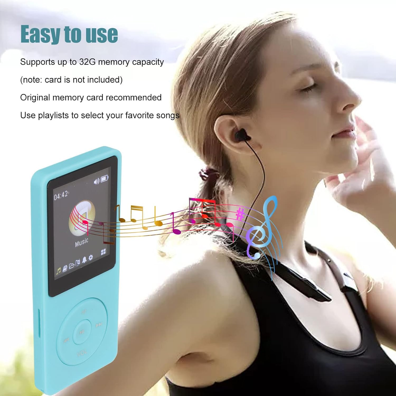 Mp3 Player MP4 Player, Ultra Thin 1.8 Inch LCD Portable Lossless Mp3 Music Player with HD Speaker, FM Radio, Voice Recorder and E Book, MP4 Player with Earphone for Kids Adults (Blue) image number 6