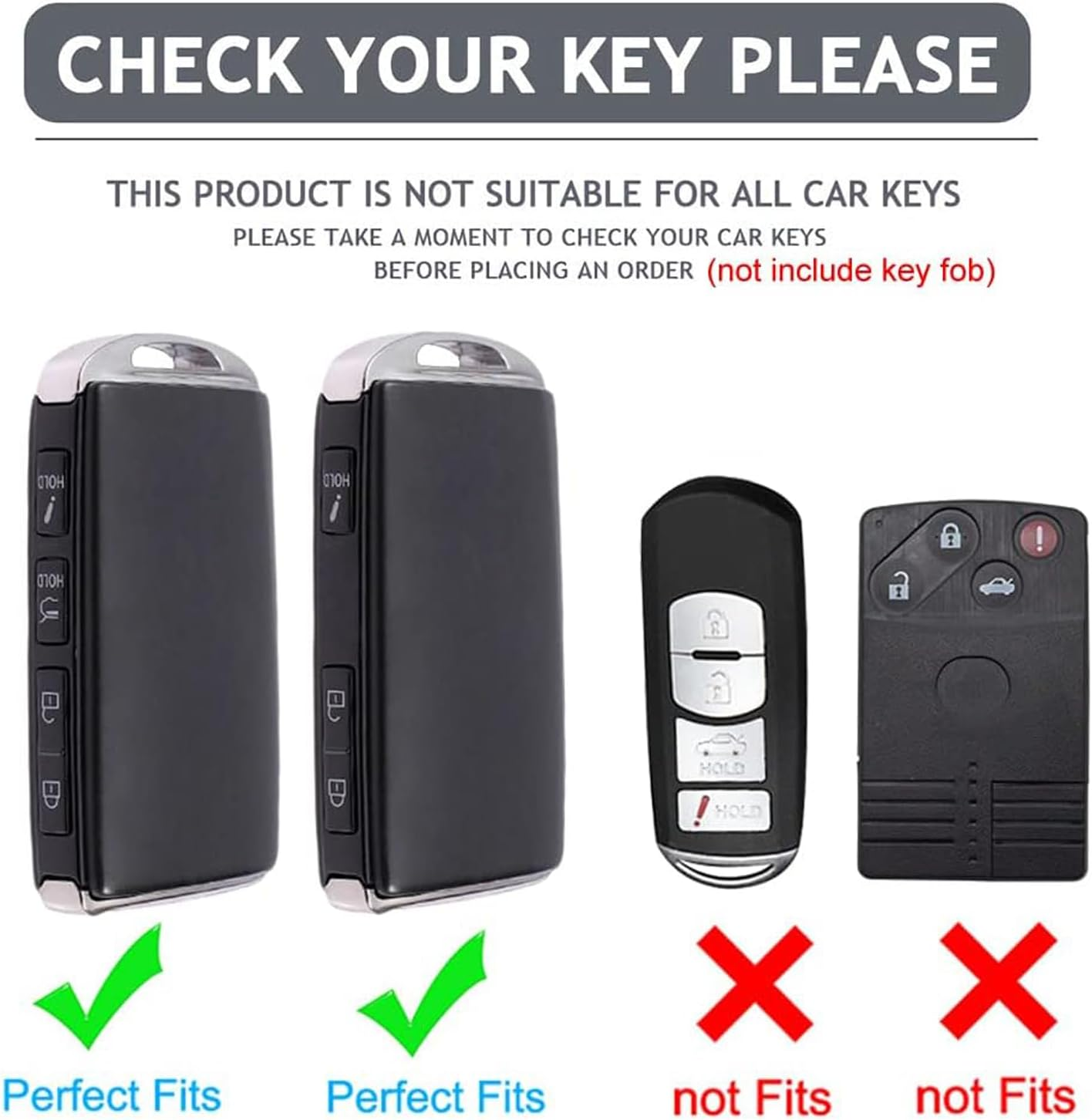 TPU Remote Key Fob Cover Case for Ma-Zda 3 6 CX-4 CX-5 CX-8 CX-9 CX-12 CX-30 Alexa Miata 4 Buttons Gold Edged Smart Key Fob Cover Case (Grey) image number 2