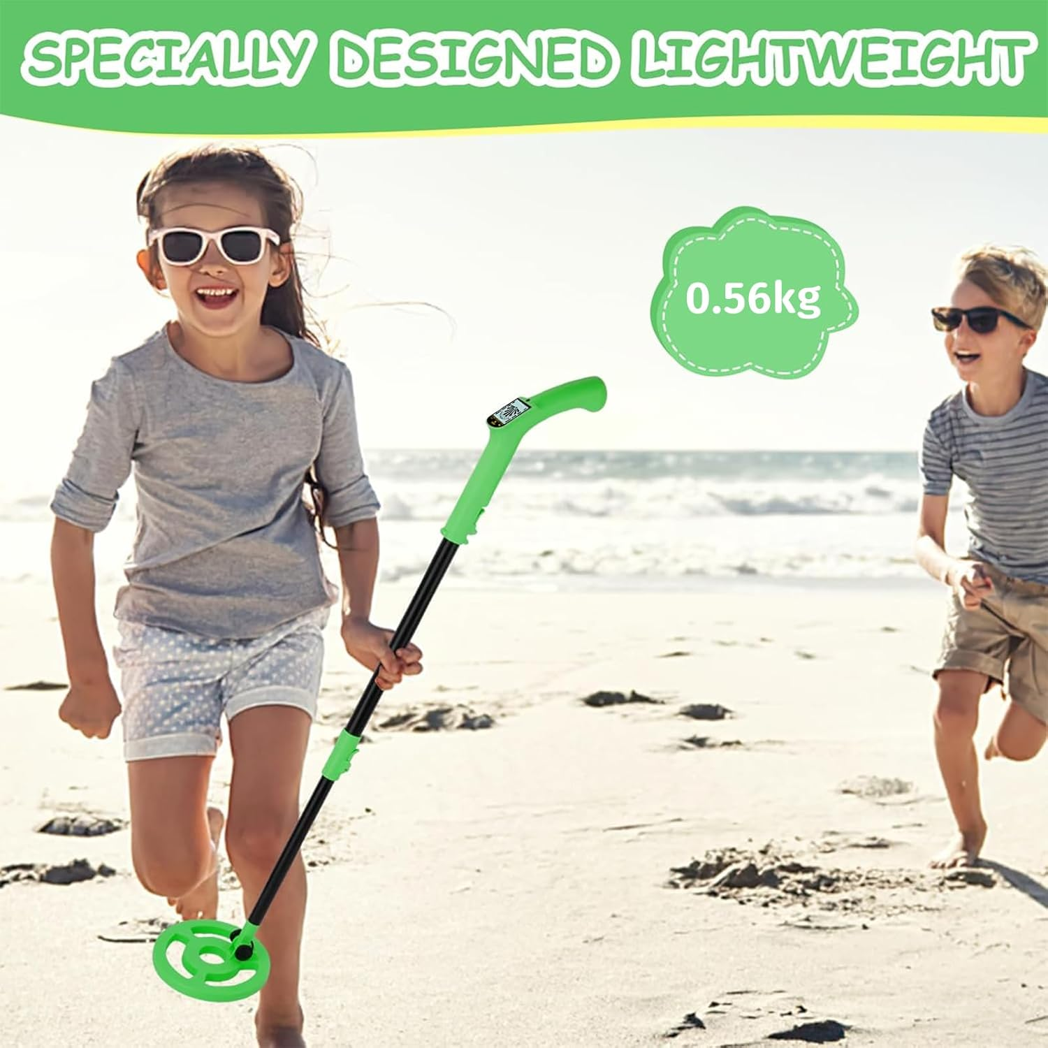 XIIULIUU Metal Detector, Adjustable 70-96Cm Metal Detector for Kids with Intuitive LCD Display, Lightweight Kids Metal Detectors with 6&rdquo; Search Coil for Exploration Hiking