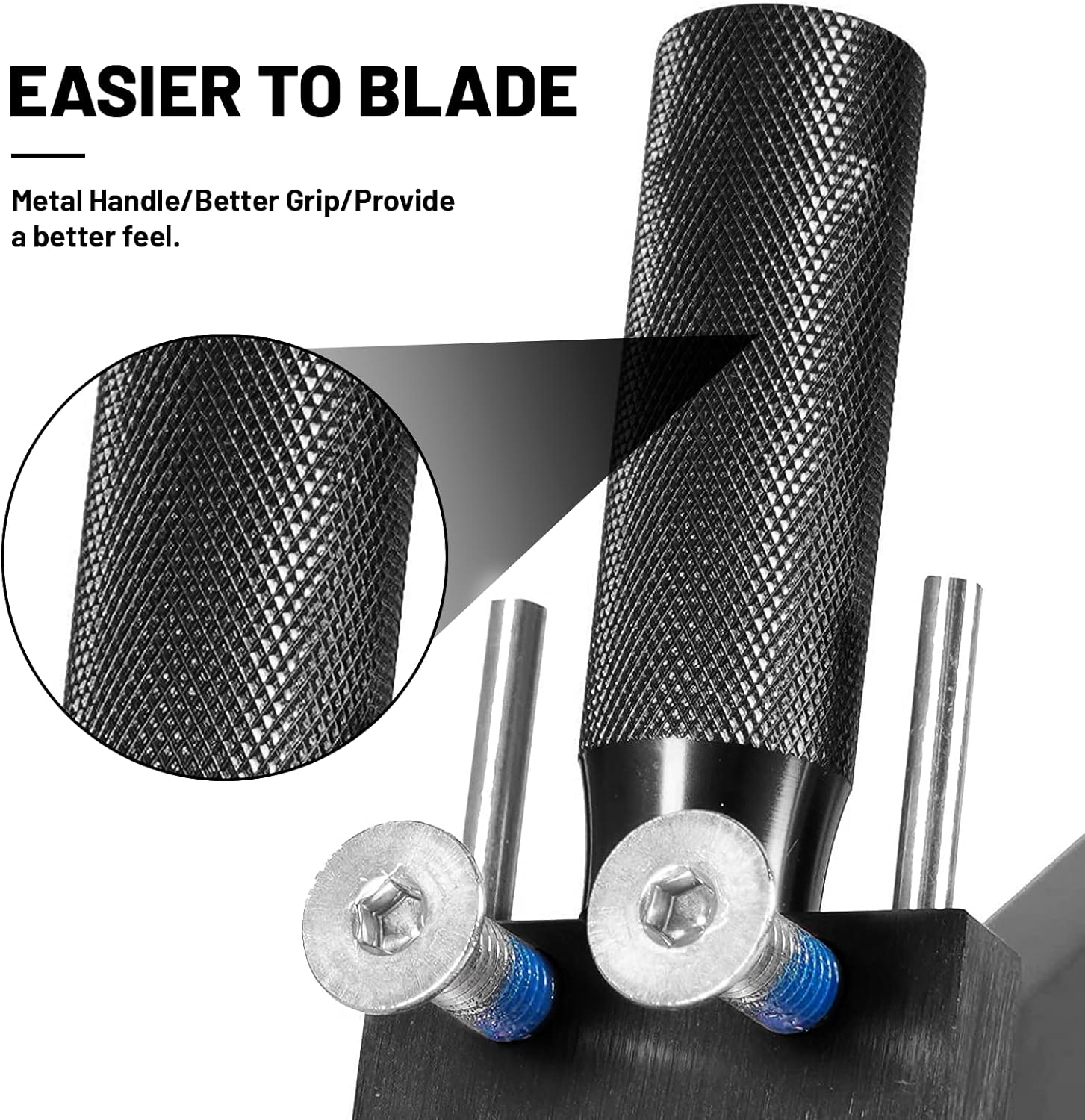 Lawn Mower Blade Sharpener Adjustable 15&deg;-45&deg; for Straight and Standard Lawnmower Blades Ergonomic Home & Commercial Sharpening Balancer Bracket (Black,5005) image number 2