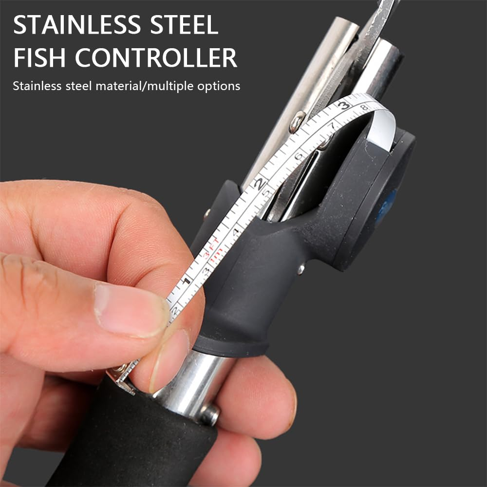 Foam Handle Fishing Lip Gripper &ndash; Stainless Steel Fish Gripper with 15Kg Scale, 1M Tape Measure, and Weight Ruler for Catch & Release, Portable Grip Pliers for Fishing image number 6