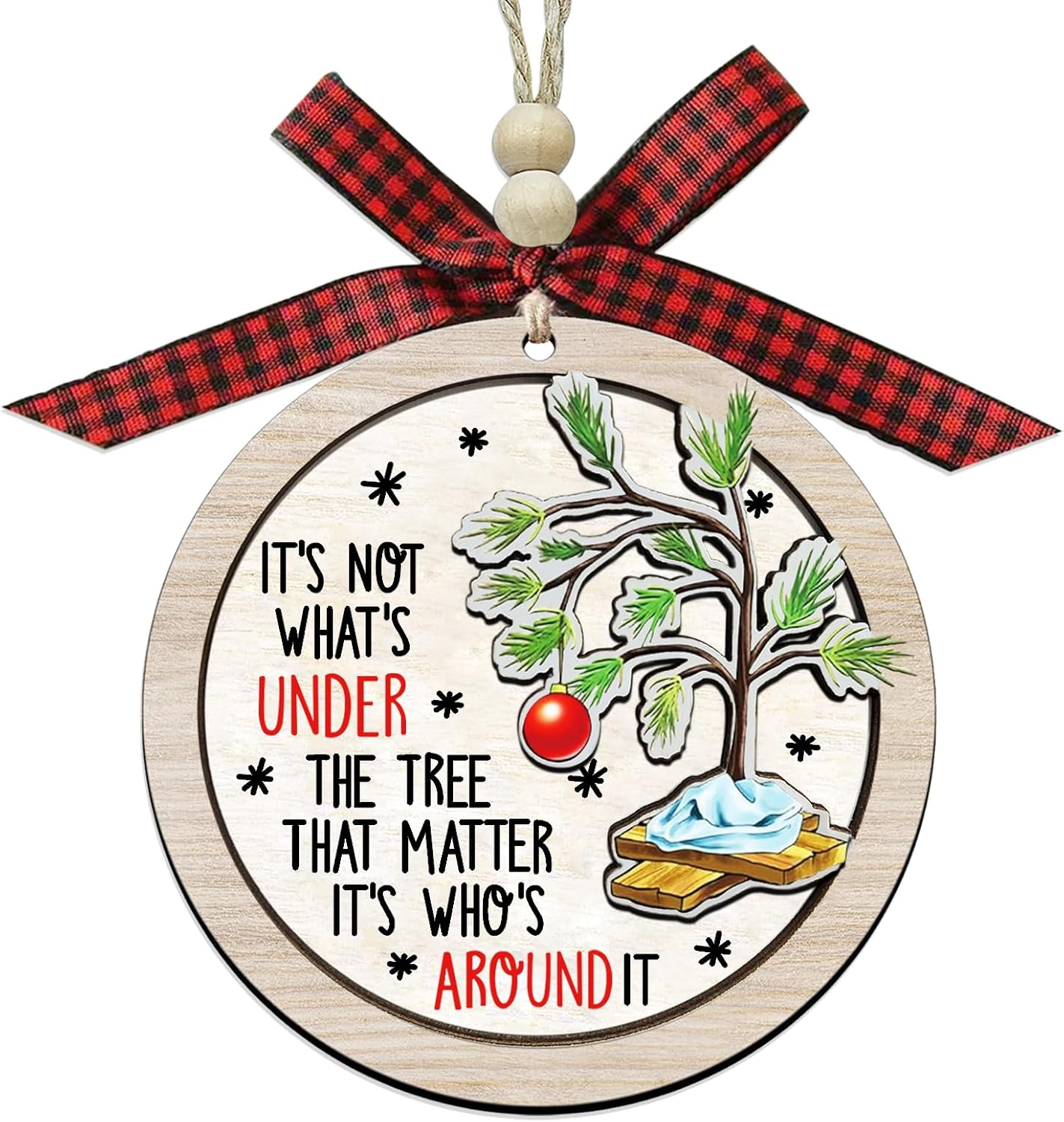 Christmas Ornaments 2025,Wooden Ornaments for Christmas Tree, Christmas Decorations Gifts for Women, Men, Vacation Ornament for Family, Sister, Friends, Meaningful Ornaments image number 1