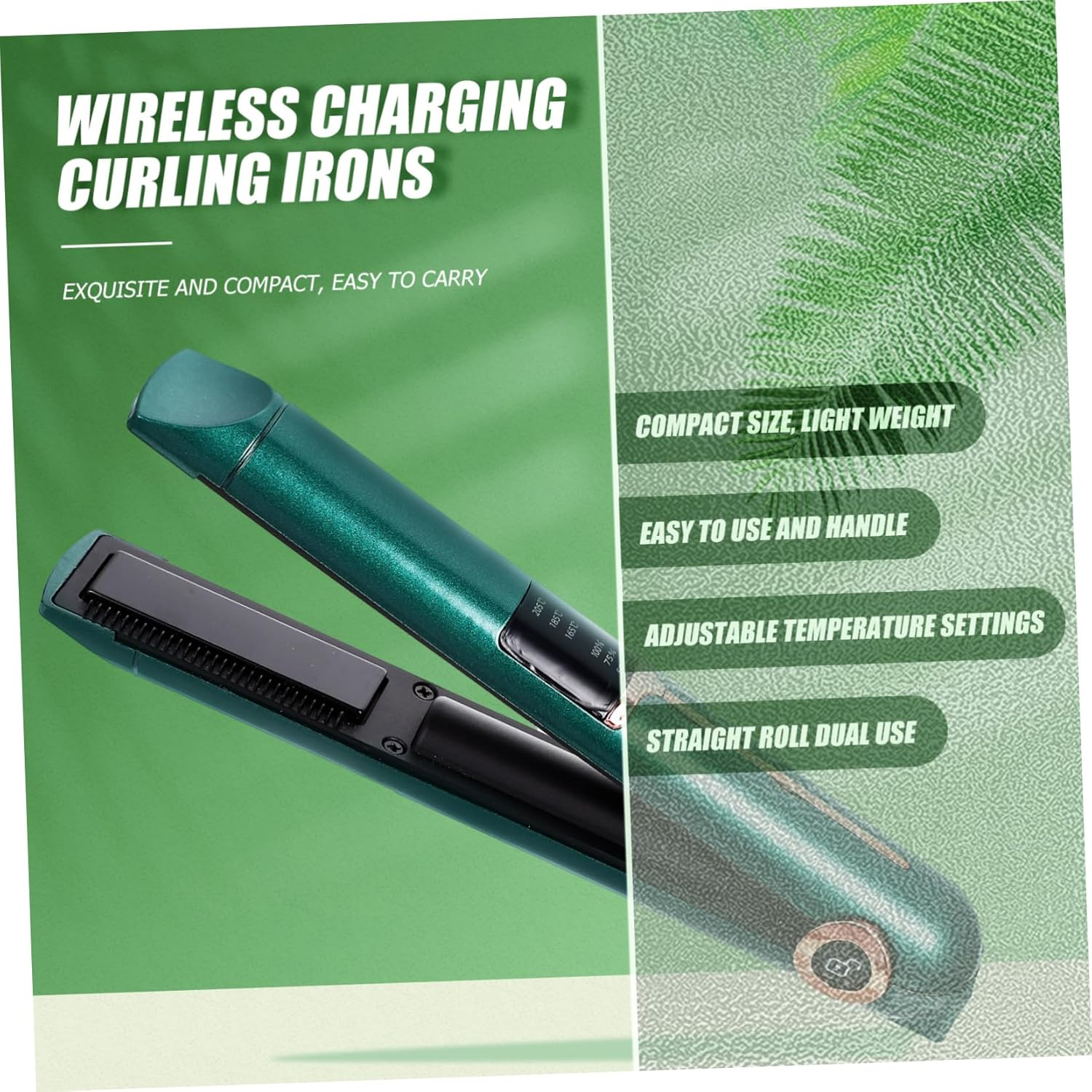 Minkissy Dual Purpose Hair Straightener Curler Styling Wand Wireless Portable Curling Iron Hair Styling Tool for Home Barbers image number 4