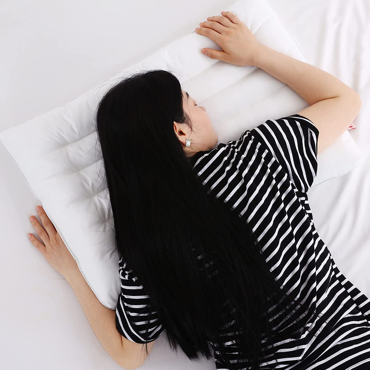 HOMBYS Ultra Thin Flat Pillow for Sleeping, 2.5 Inch Thick High Support Stomach Sleeping Pillow, Slim Bed Pillow, Thin Pillow for Back Sleeper-Standard Size 18X26, Machine Washable image number 5