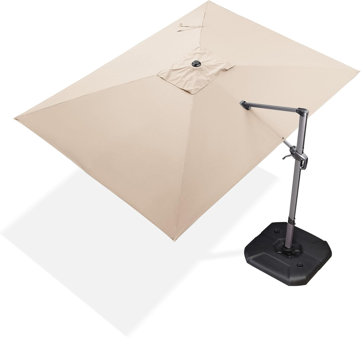 Purple Leaf 2.7X3.5 M Large Cantilever Umbrella Outdoor, Patio Umbrella with Crank Handle and Tilt, Offset Umbrella for Deck