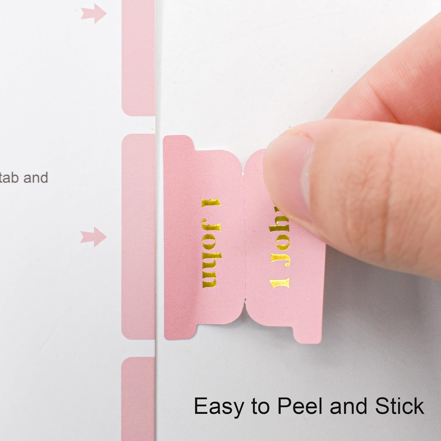 VANRA Bible Tabs for Women Study Bible Journaling Supplies Large Print, 96 Tabs Old and New Testament Studying with Blank Laminated Bible Tabs Pink (Gold Lettering) image number 6