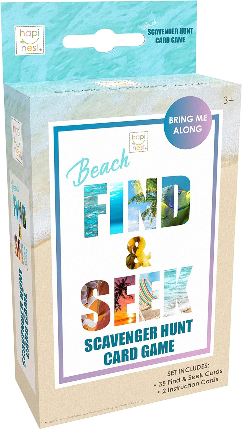 Hapinest Find and Seek Scavenger Hunt Outdoor Indoor Card Game for Kids, Beach Edition image number 5