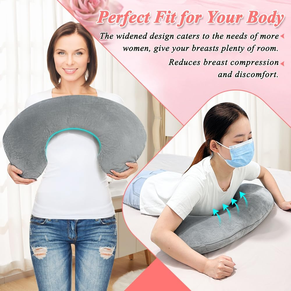 Breast Pillow for Massage Table Massage Breast Bolster Pillow for Sleeping Massage Wedge Bolster Stomach Sleepers Chest Pillow Breast Support Pillow Feminine Massage Pad for Spa Salon image number 4