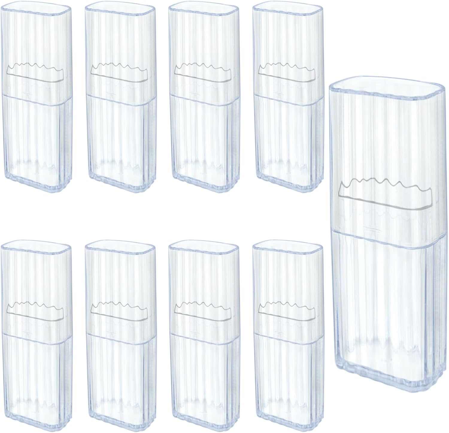 9 Pcs Mini Floss Qtip Travel Case，Flosser Cotton Swab Holder for Travel，Portable Transparent Flosser Dispenser Storage Case for Organize Small Items (White) image number 1