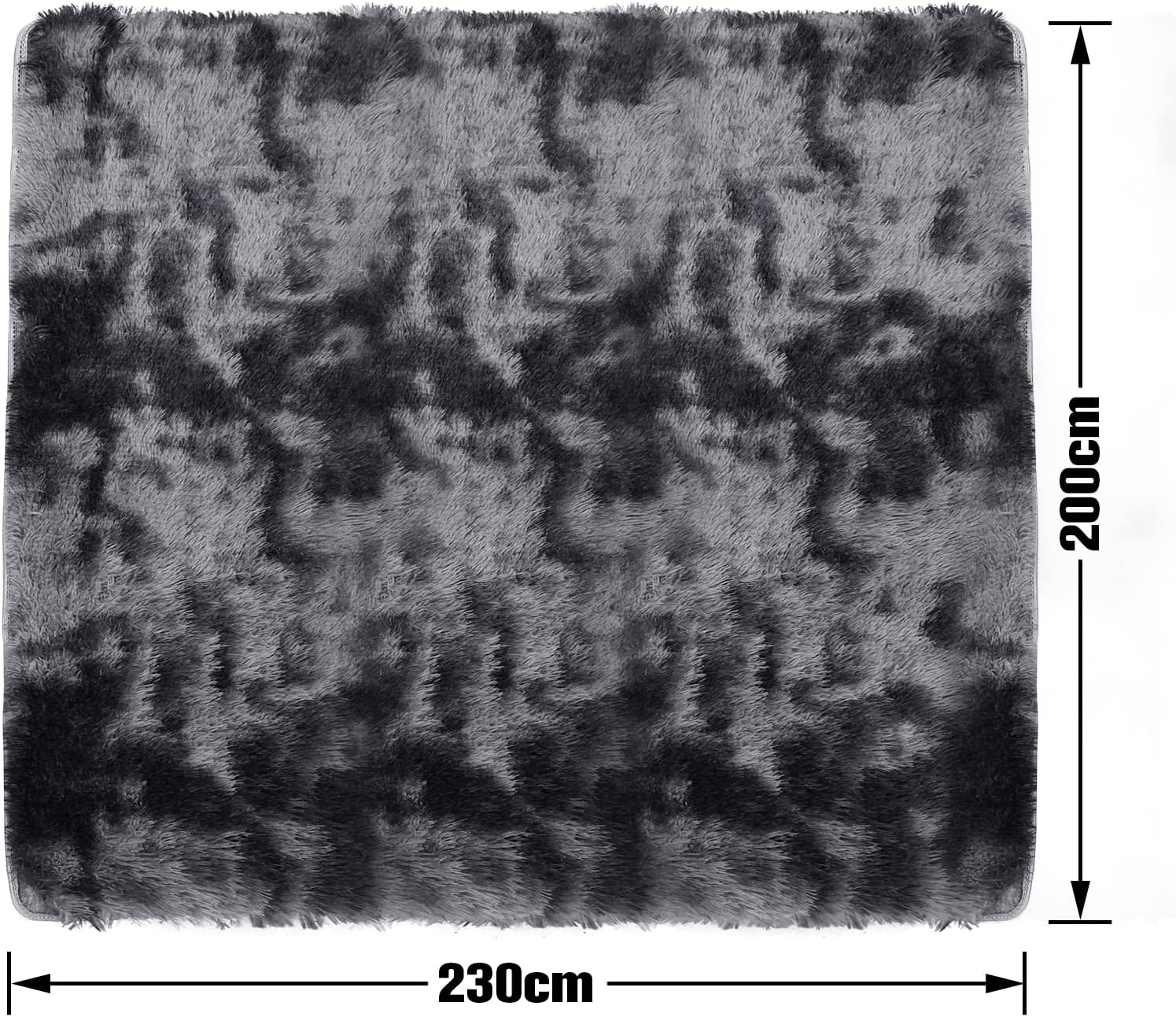 Large Fluffy Area Rugs, Soft Shaggy Rugs Carpets for Living Room Bedroom Dining, 200 X 230Cm Indoor Modern Non Slip Chair Mat Home Decor Carpet Floor Mat, Dark Grey image number 4