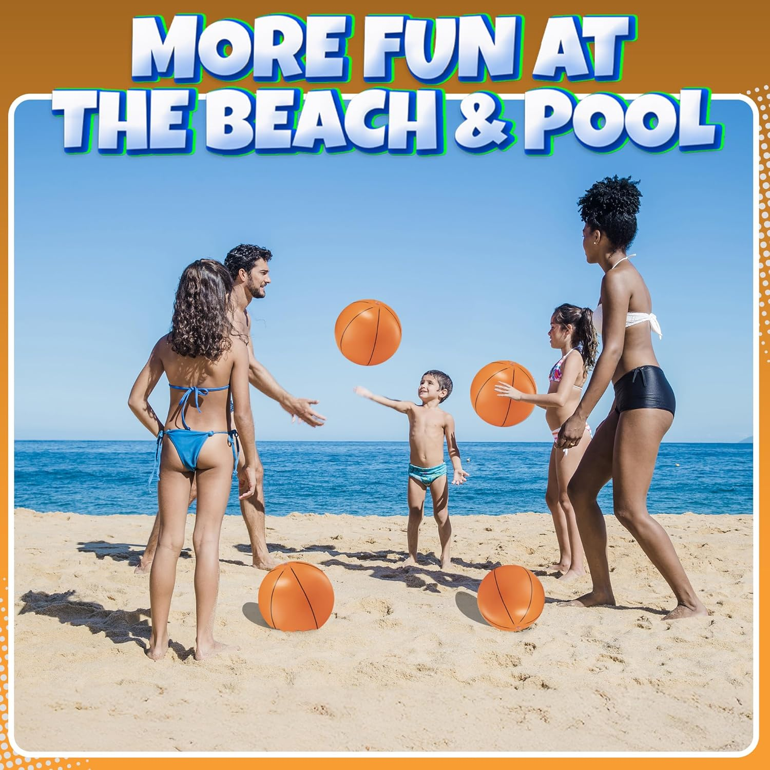 Bedwina Beach Balls in Bulk - (Pack of 12) 16 Inch Inflatable Basketball, Baseball or Rainbow Beach Ball Toys for Kids, Dozen Beach Balls for Games, Pool Toys, Decorations, Party Favors image number 1