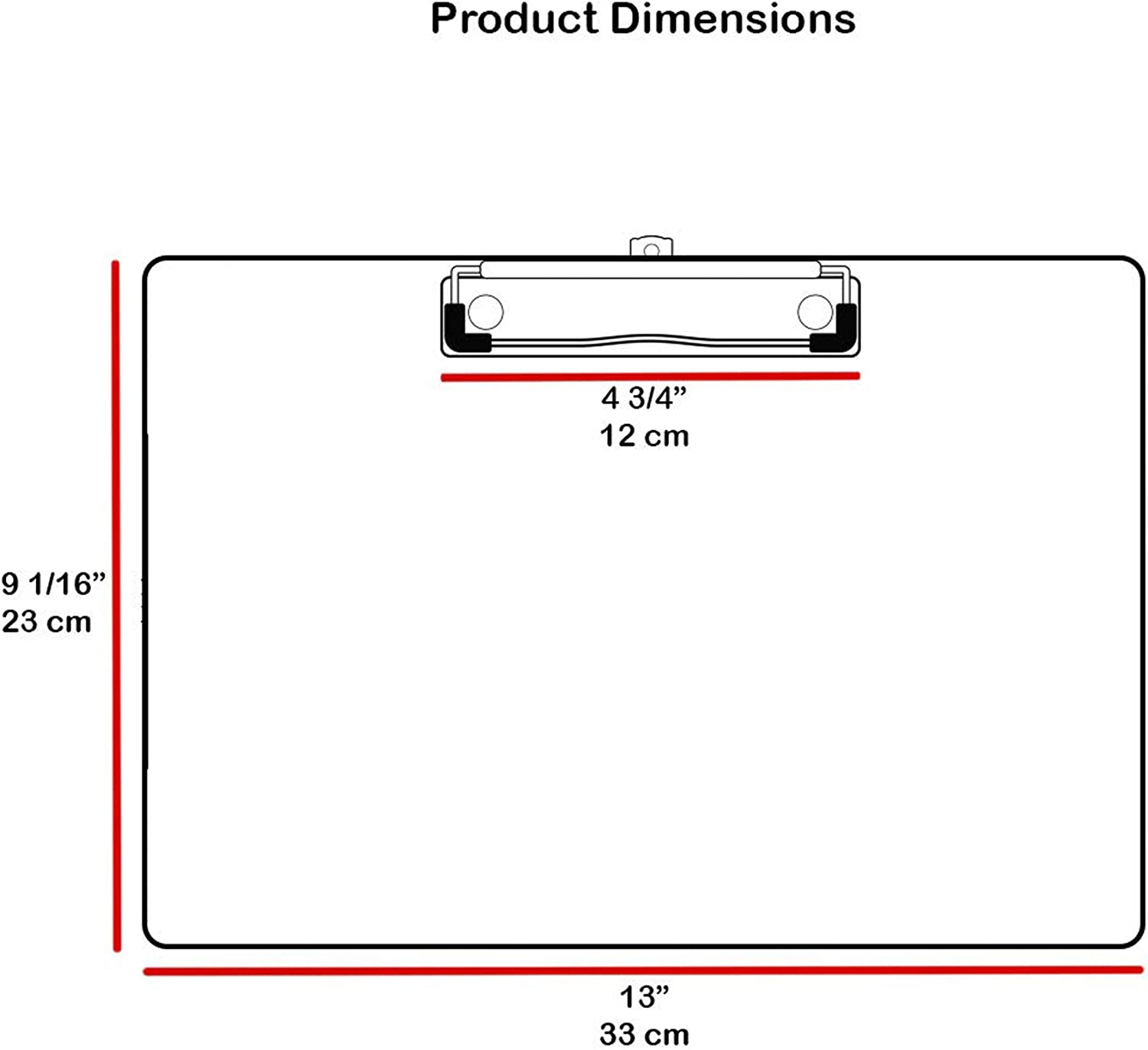 Acrimet Landscape Clipboard Letter Size A4 (13&rdquo; X 9 1/16&rdquo;) &ndash; Low Profile Wire Clip with Hanging Loop &ndash; Durable Hardboard Writing Board Horizontal 3Mm Thick Wood &ndash; Eco FSC Certified &ndash; 6 Pack image number 3