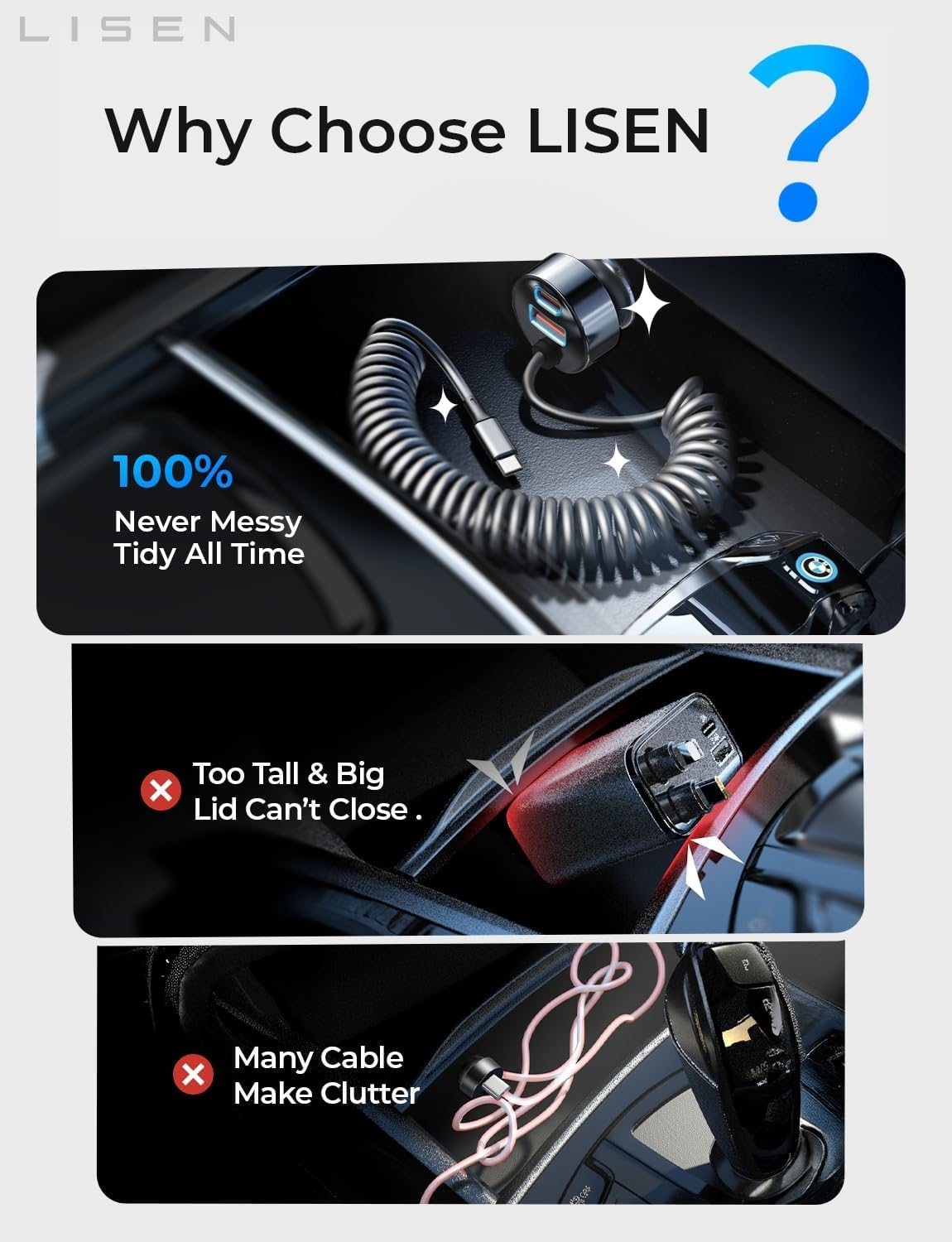 LISEN 90W for Iphone 17 16 15 Pro Max Car Charger USB C Fast Charge,Super Fast for Iphone 15 16 17 Pro Car Charger Type C Adapter Fit Iphone 17 16 15 Air Promax Plus,Samsung,Pixel,Valentines Day Gifts image number 5