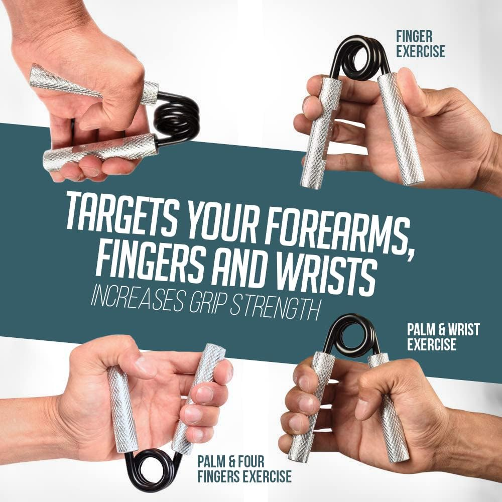 Logest Metal Hand Grip Set, No Slip Heavy-Duty Finger Strengthener with Gift Box, Great Wrist & Forearm Exercise, for Home Office & Gym Use, for Beginners to Professionals image number 5