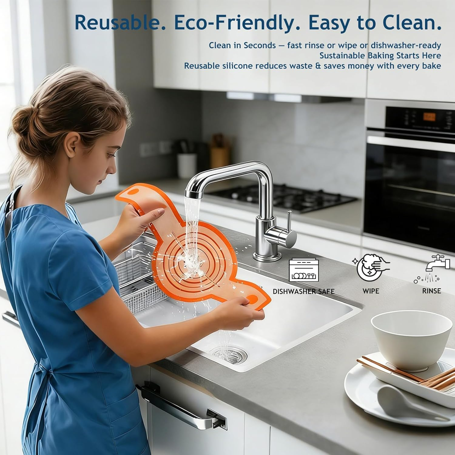 Silicone Bread Sling Oval and round for Dutch Oven, KITMAL Non Stick Reusable Silicone Baking Mat with Long Handles Sourdough Bread Baking Supplies and Making Tools, Orange - Gray image number 7