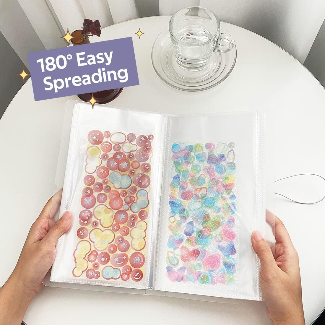 2PCS Large Sticker Storage Book, Betterjonny Clear Sticker Storage Album Sticker Organization Collecting Book for Planner Scrapbook Stickers Organizer Binder 100 Page, 4.8 X 9.7 Inch image number 4